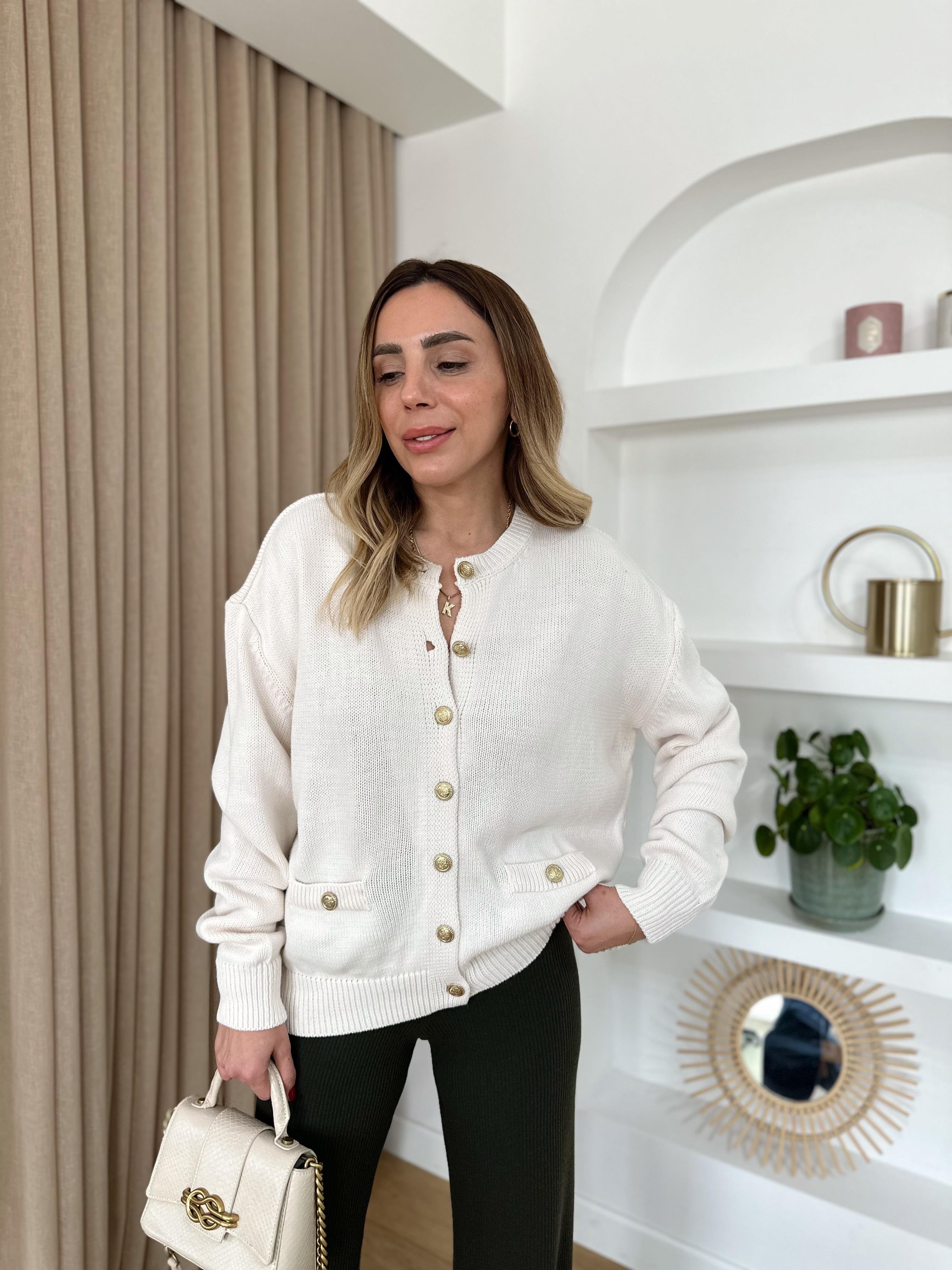 MD TAŞ RENGİ GOLD DÜĞMELİ HIRKA