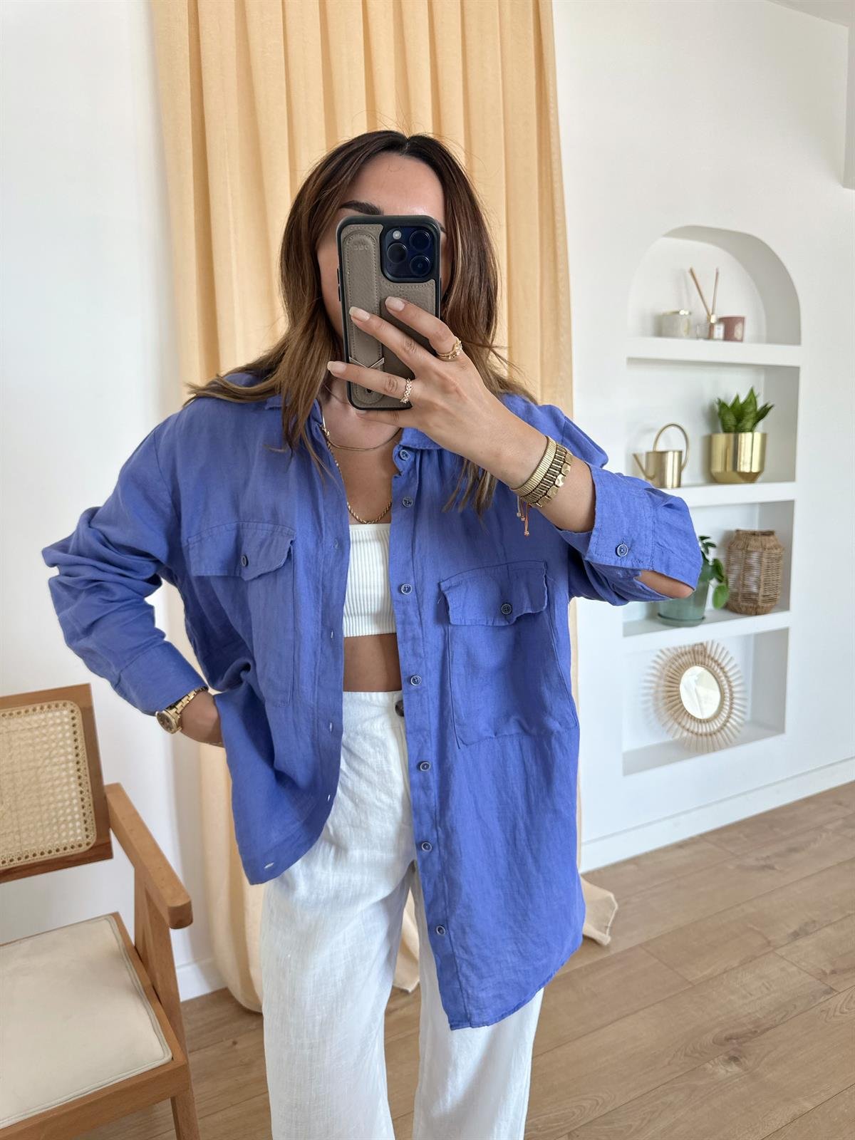 MOR HAM KETEN OVERSIZE GÖMLEK