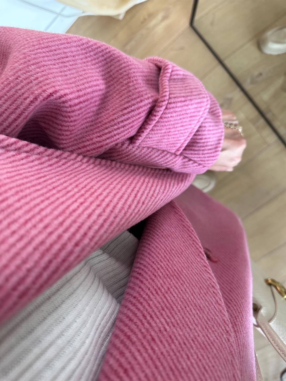 PEMBE ASTARLI DÜŞÜK OMUZ OVERSIZE KABAN 