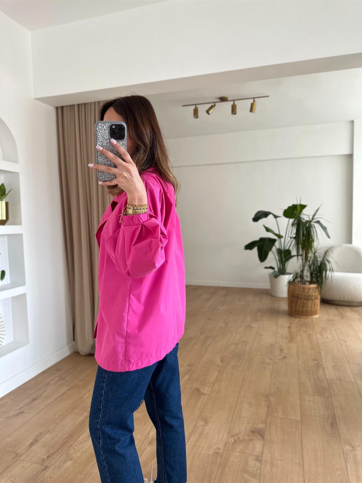 PEMBE BALON KOL OVERSIZE TRENCH