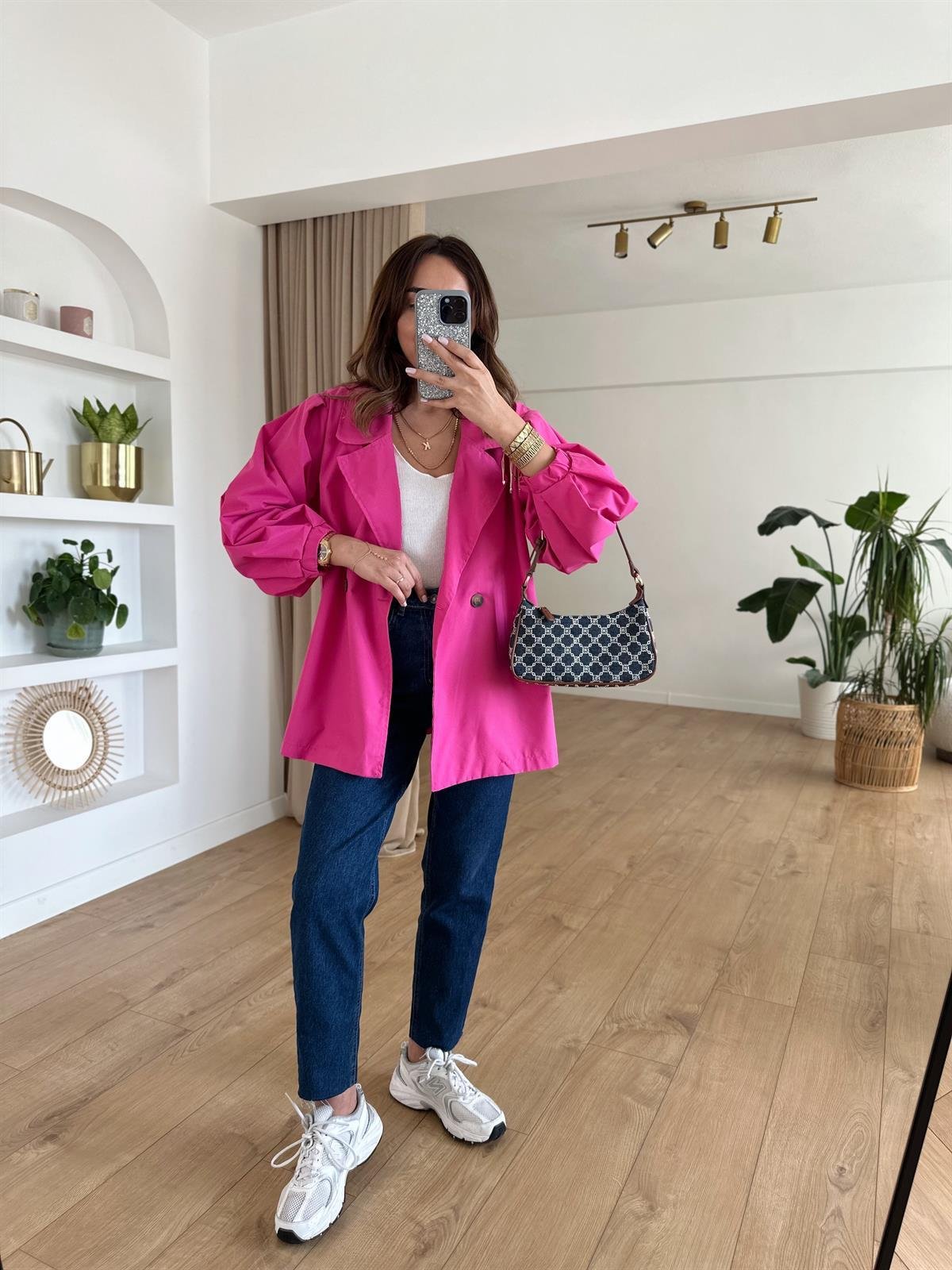 PEMBE BALON KOL OVERSIZE TRENCH