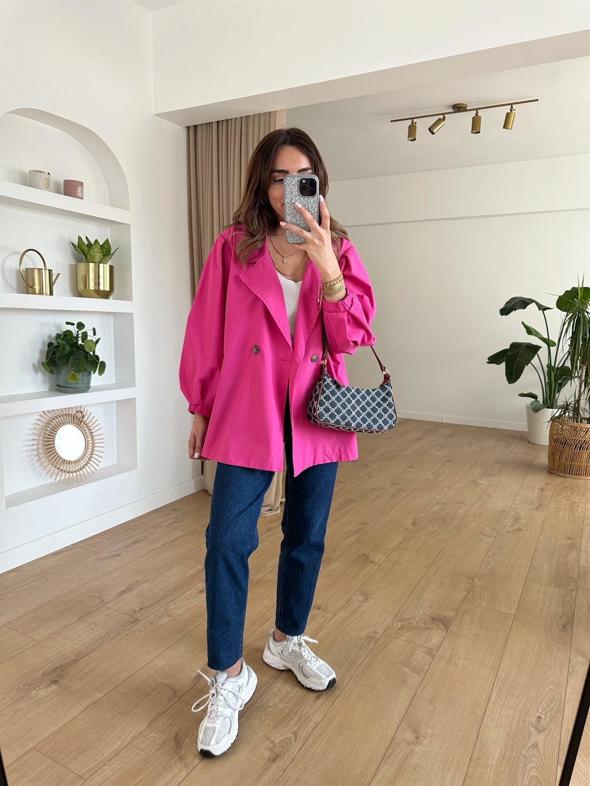 PEMBE BALON KOL OVERSIZE TRENCH