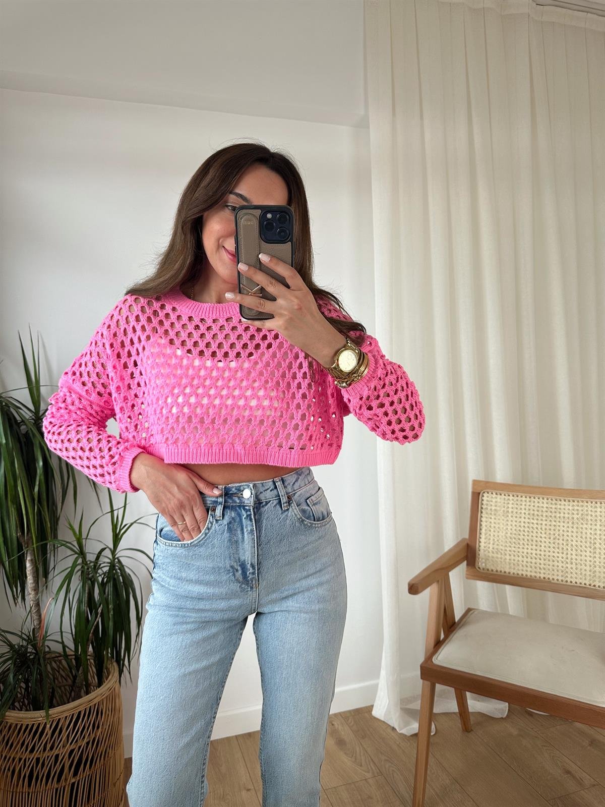 PEMBE KISA AJURLU TRİKO