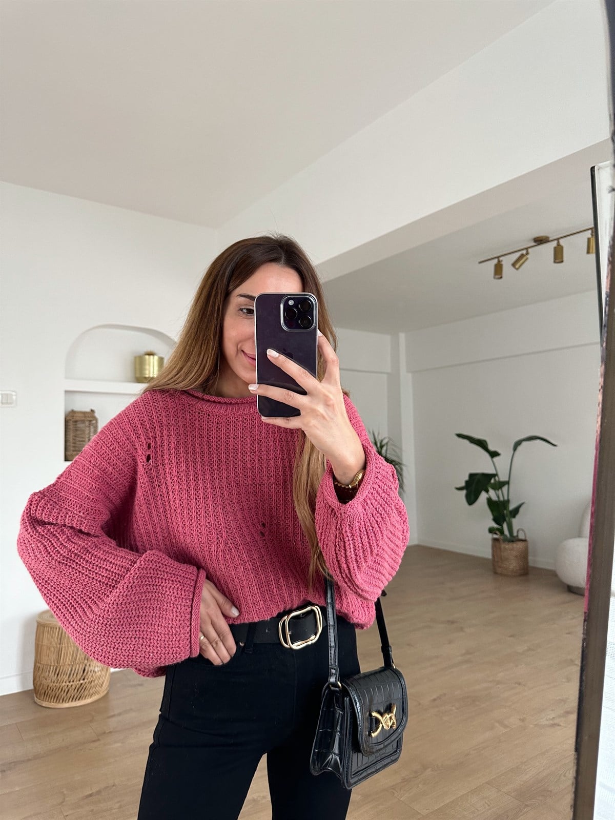PEMBE  SALAŞ TRİKO KAZAK