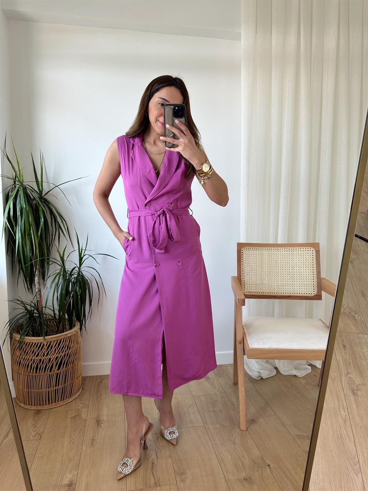 PEMBE ZR TENSEL ELBİSE
