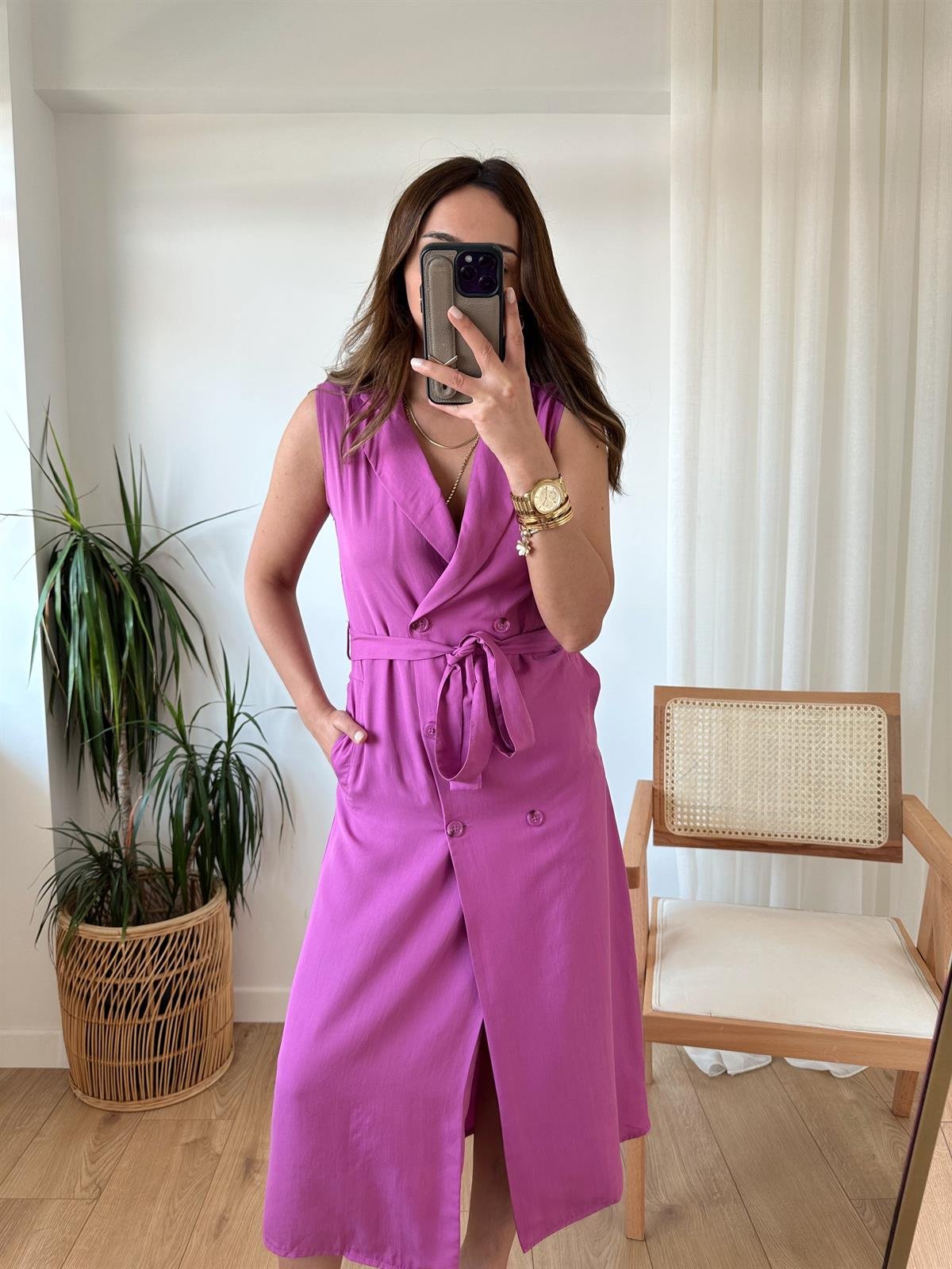 PEMBE ZR TENSEL ELBİSE