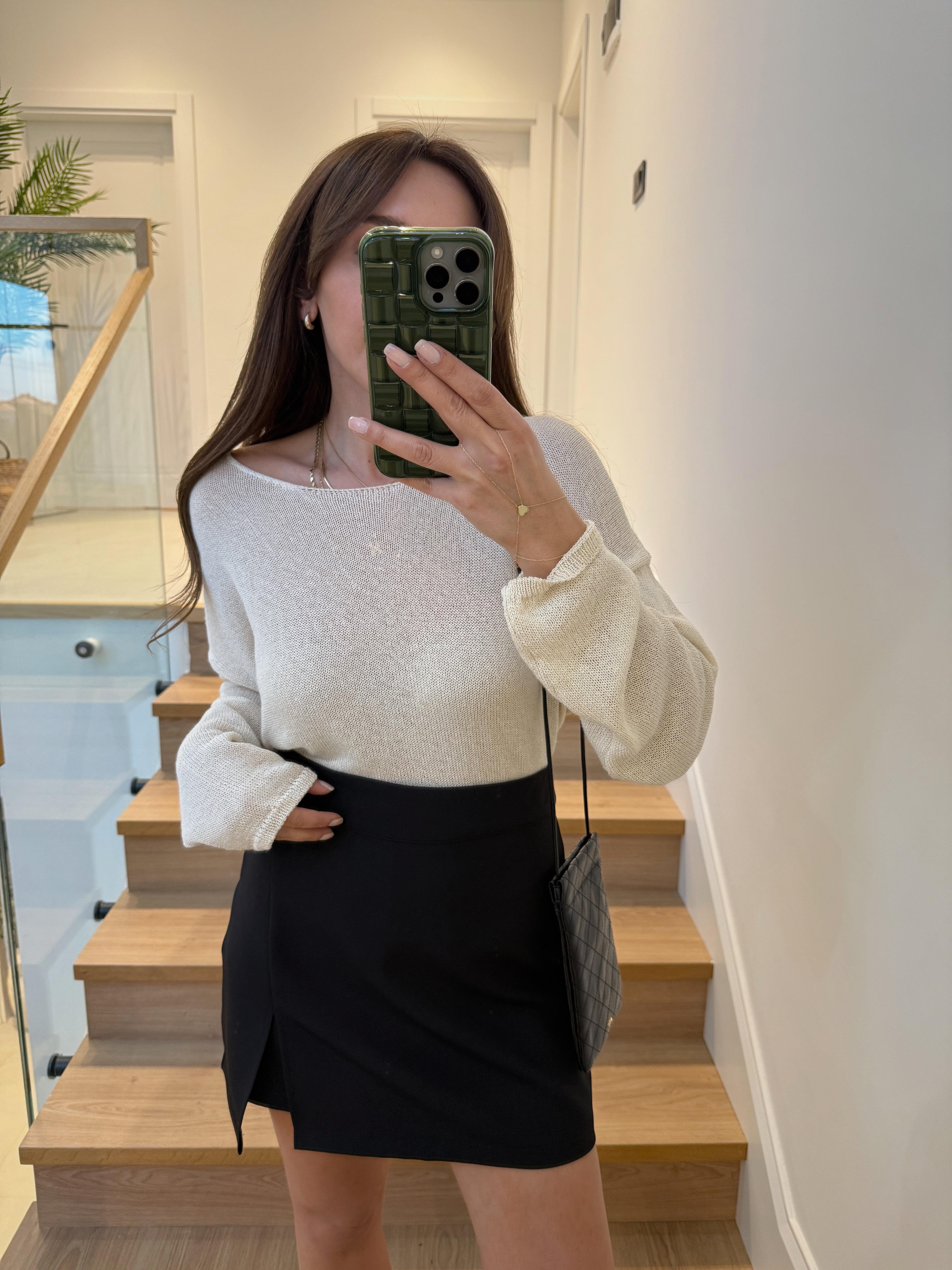 Premium Şortlu Siyah Mini Etek
