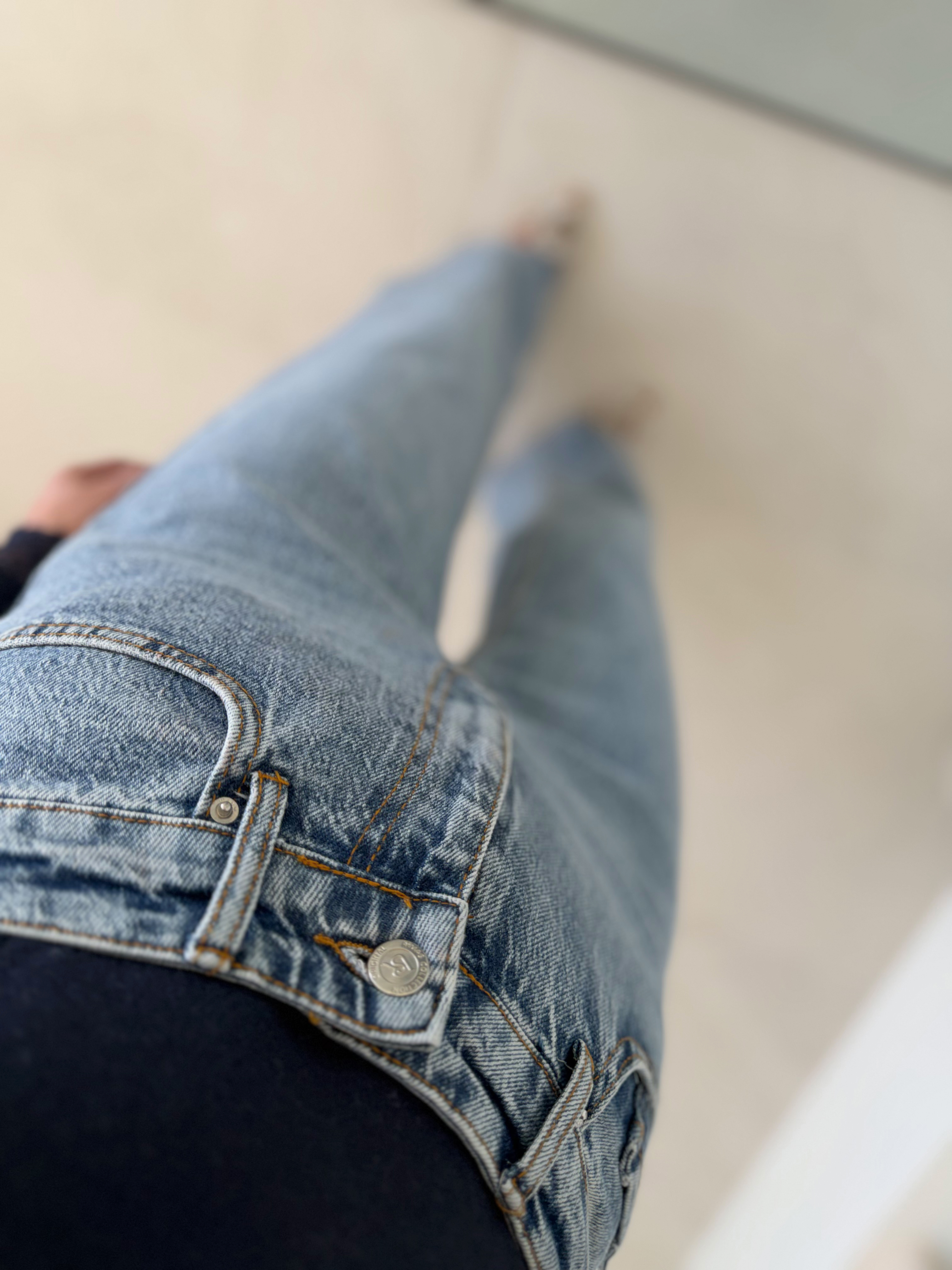 RM1029 Açık Mavi Kar Yıkama Wide Leg Jean
