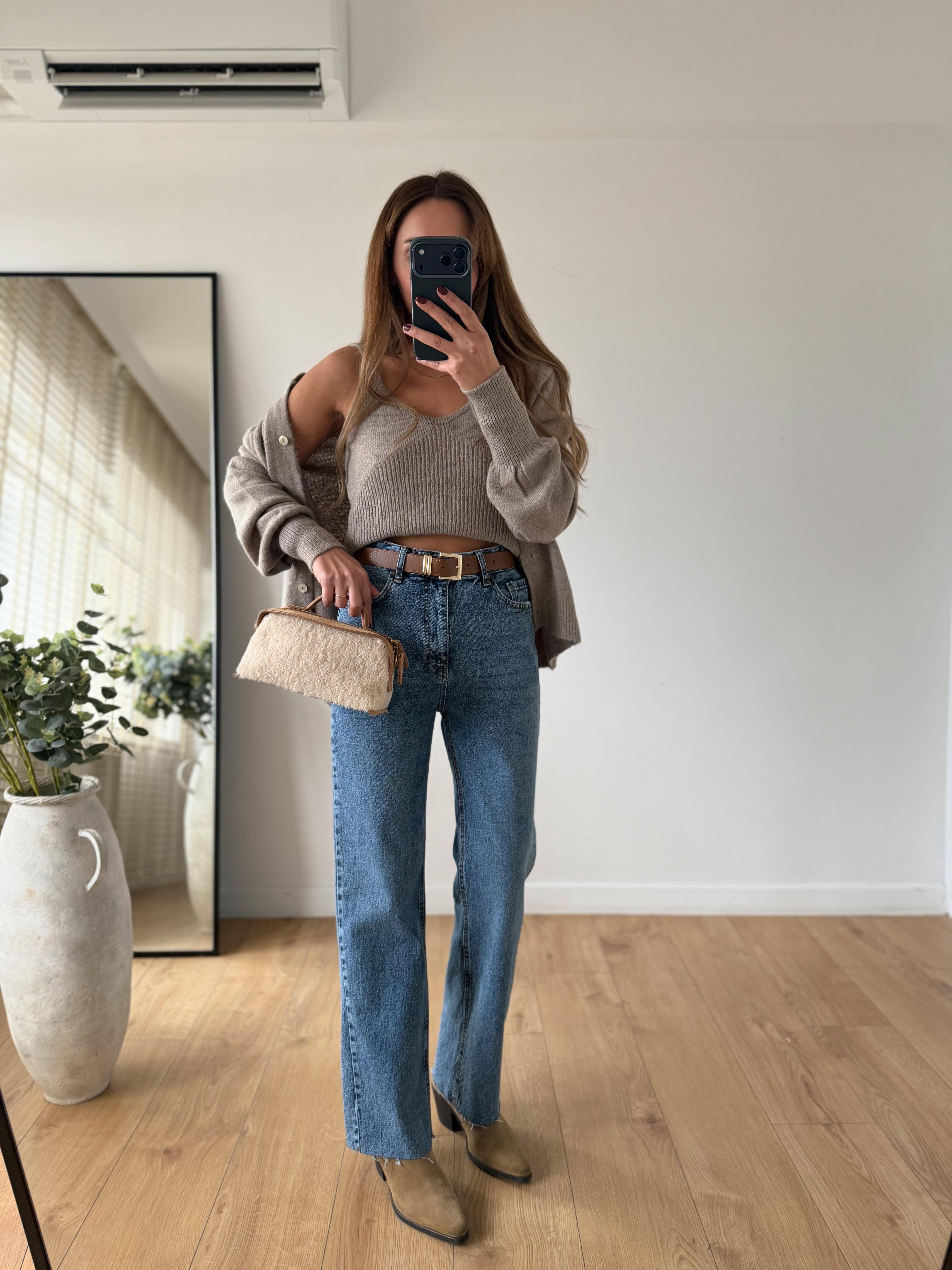 RM2004 Mavi Kar Yıkama Straight Kemerli Jean