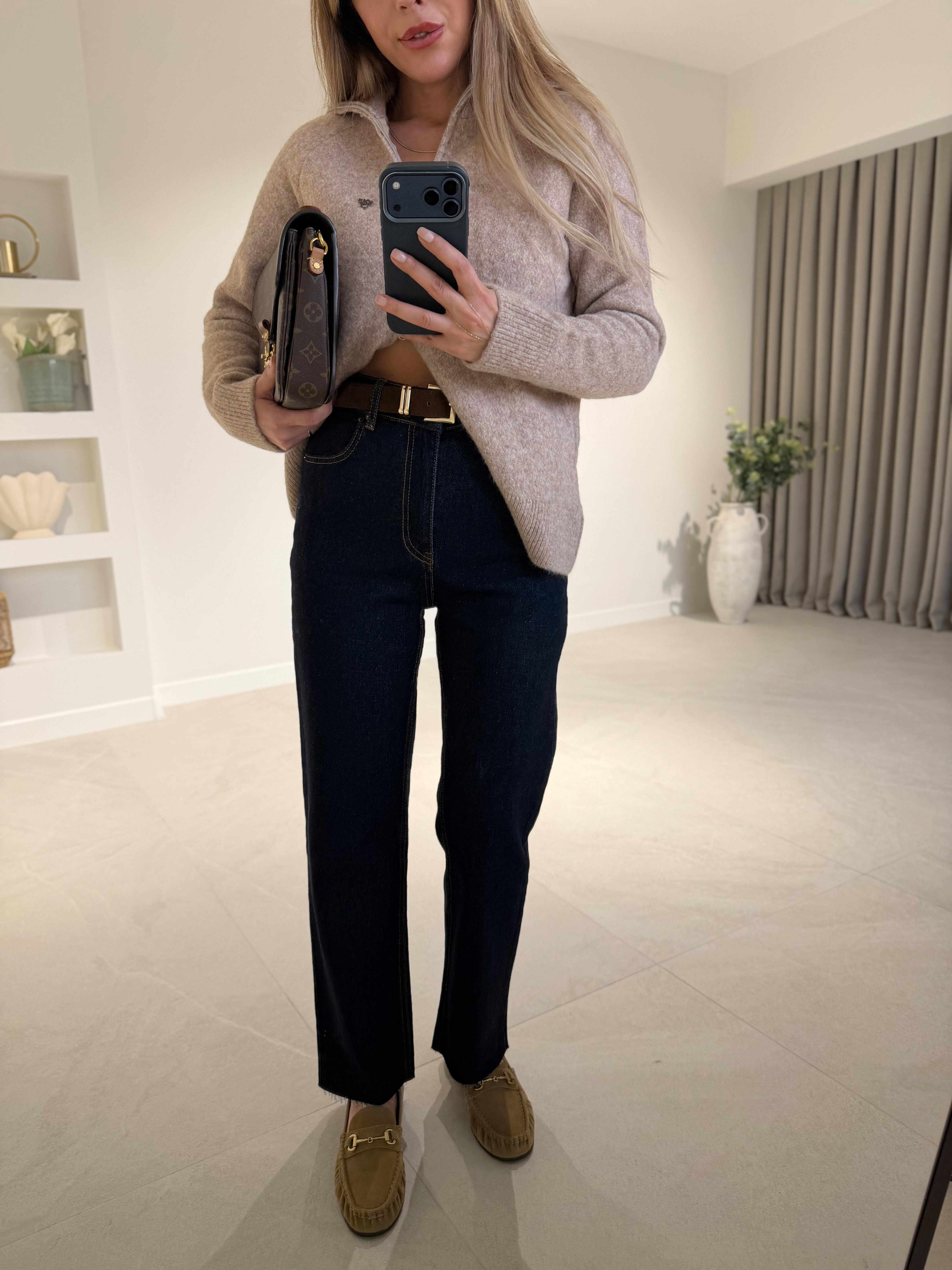 RM2004 Rins Yıkama Straight Kemerli Jean