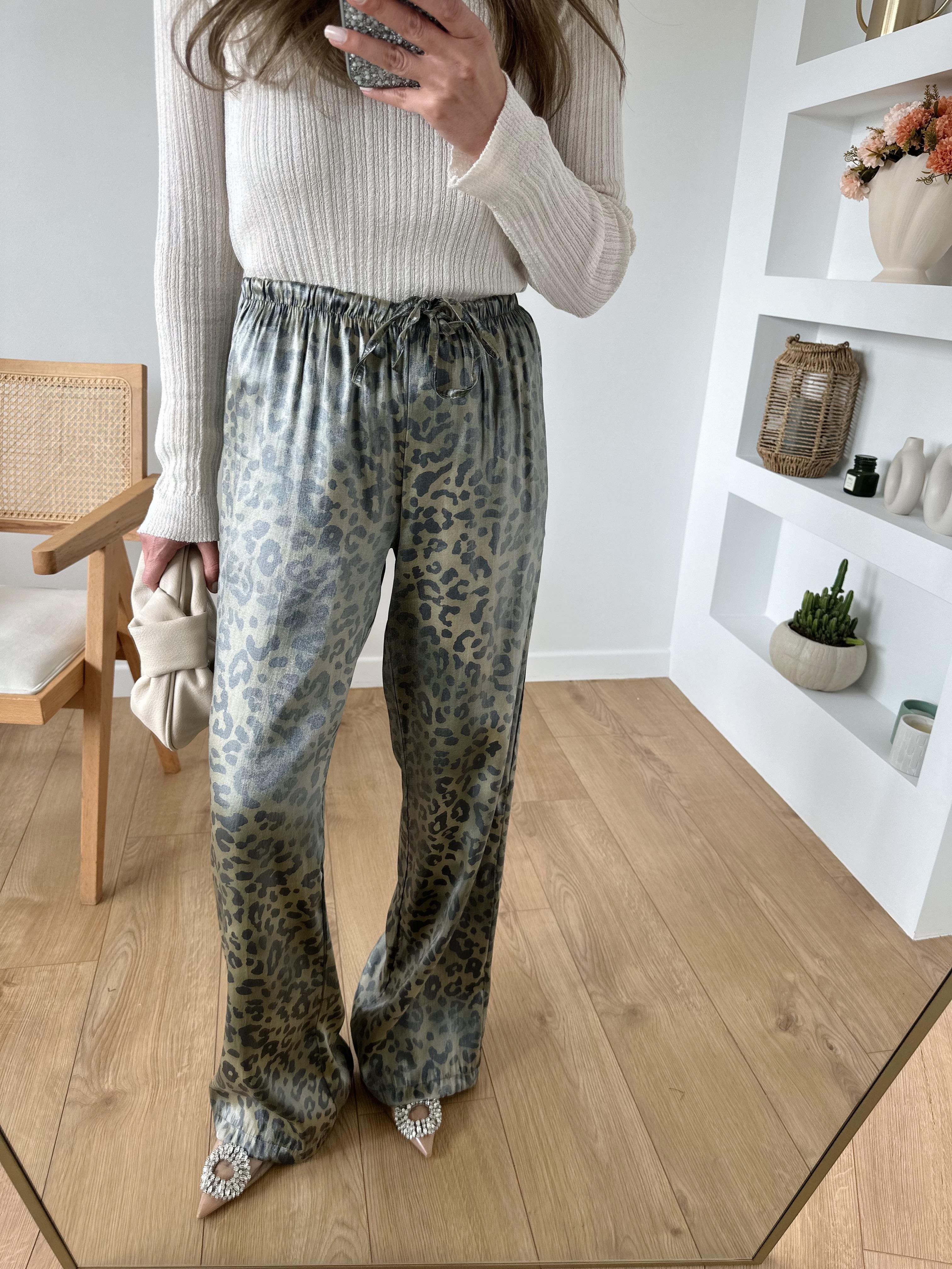 SARAH HAKİ LEOPAR PANTOLON