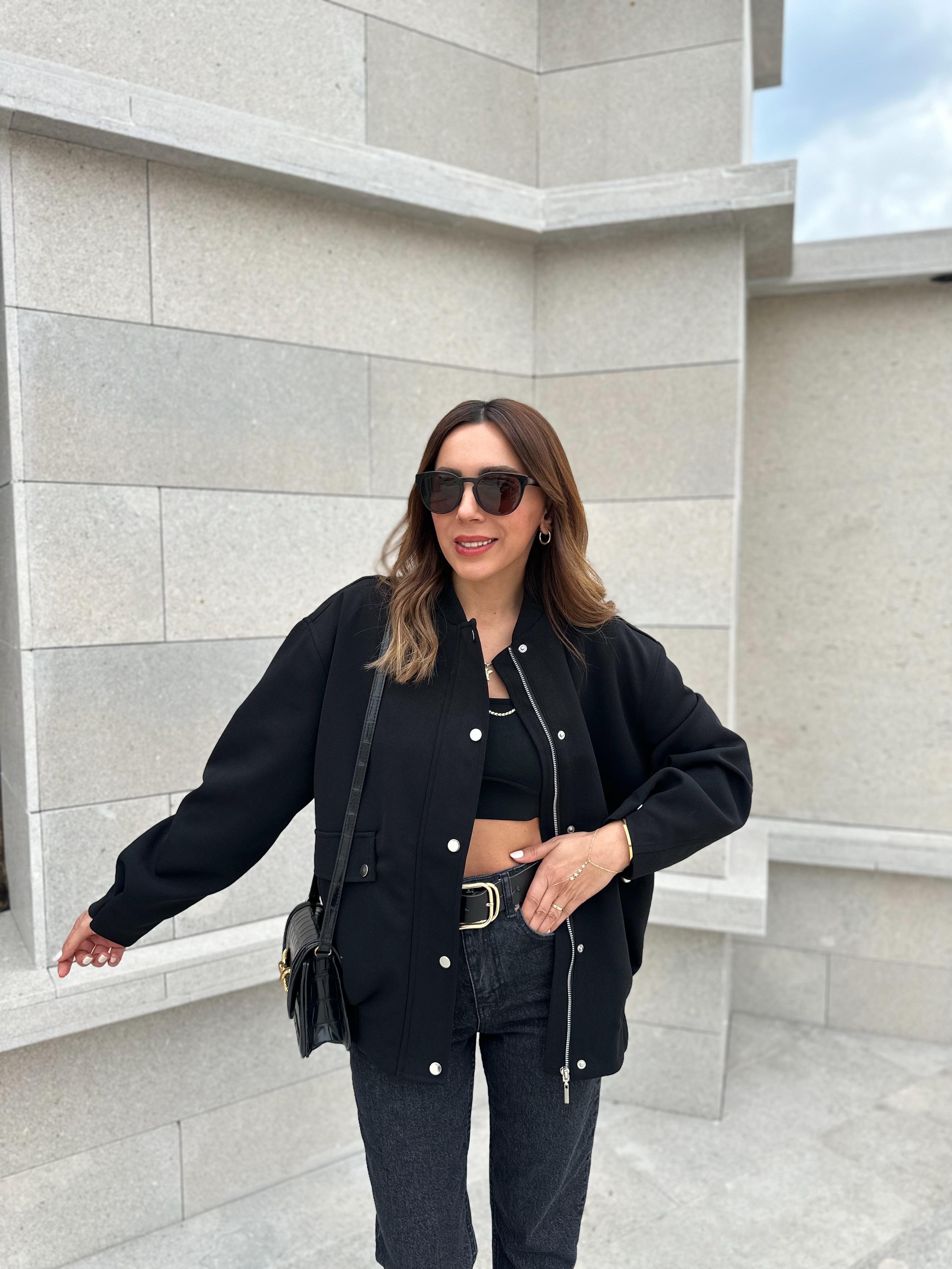 SİYAH ASTARLI KALIN BOMBER CEKET