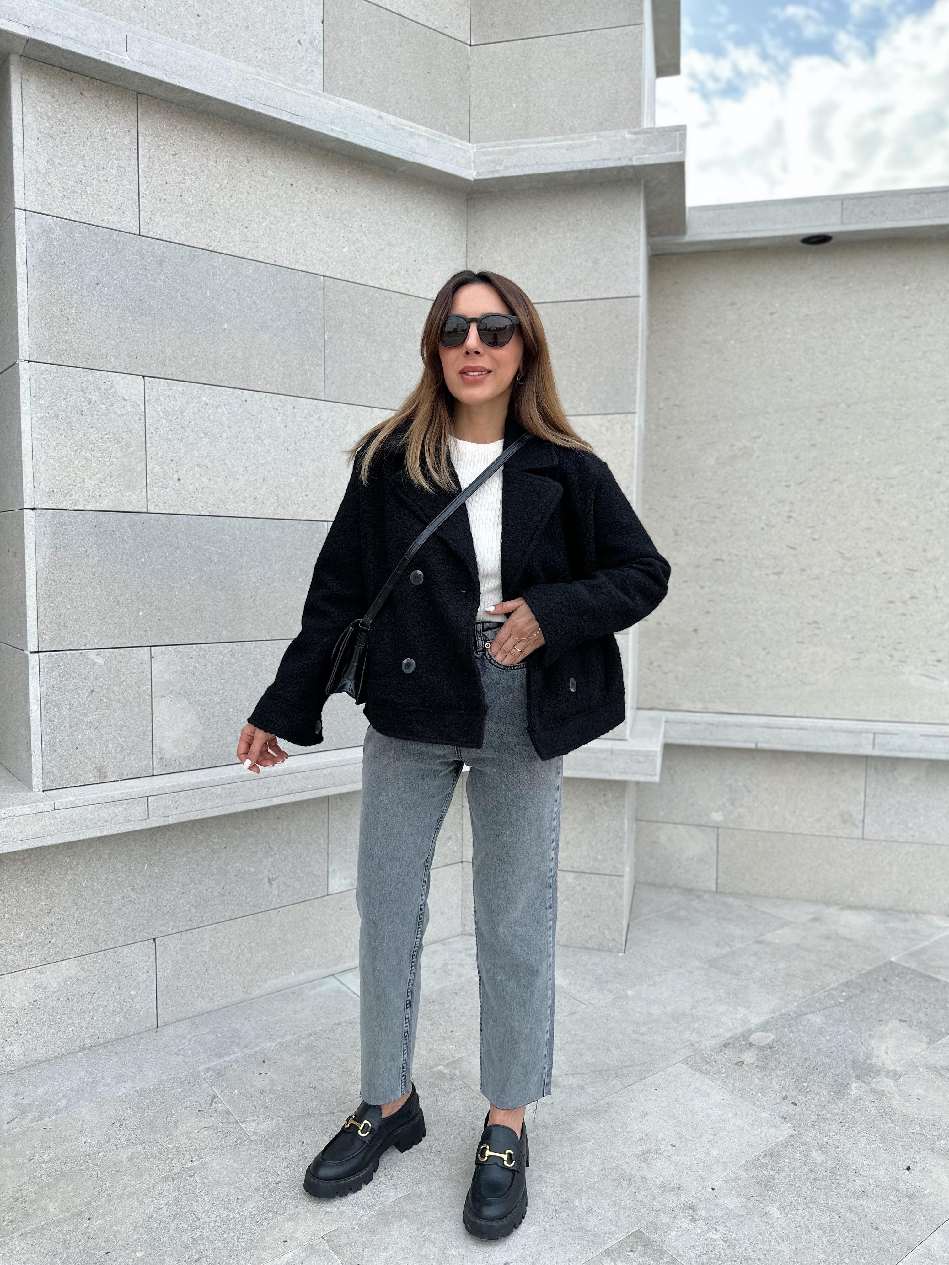 SİYAH ASTARLI KALIN BUKLET KABAN