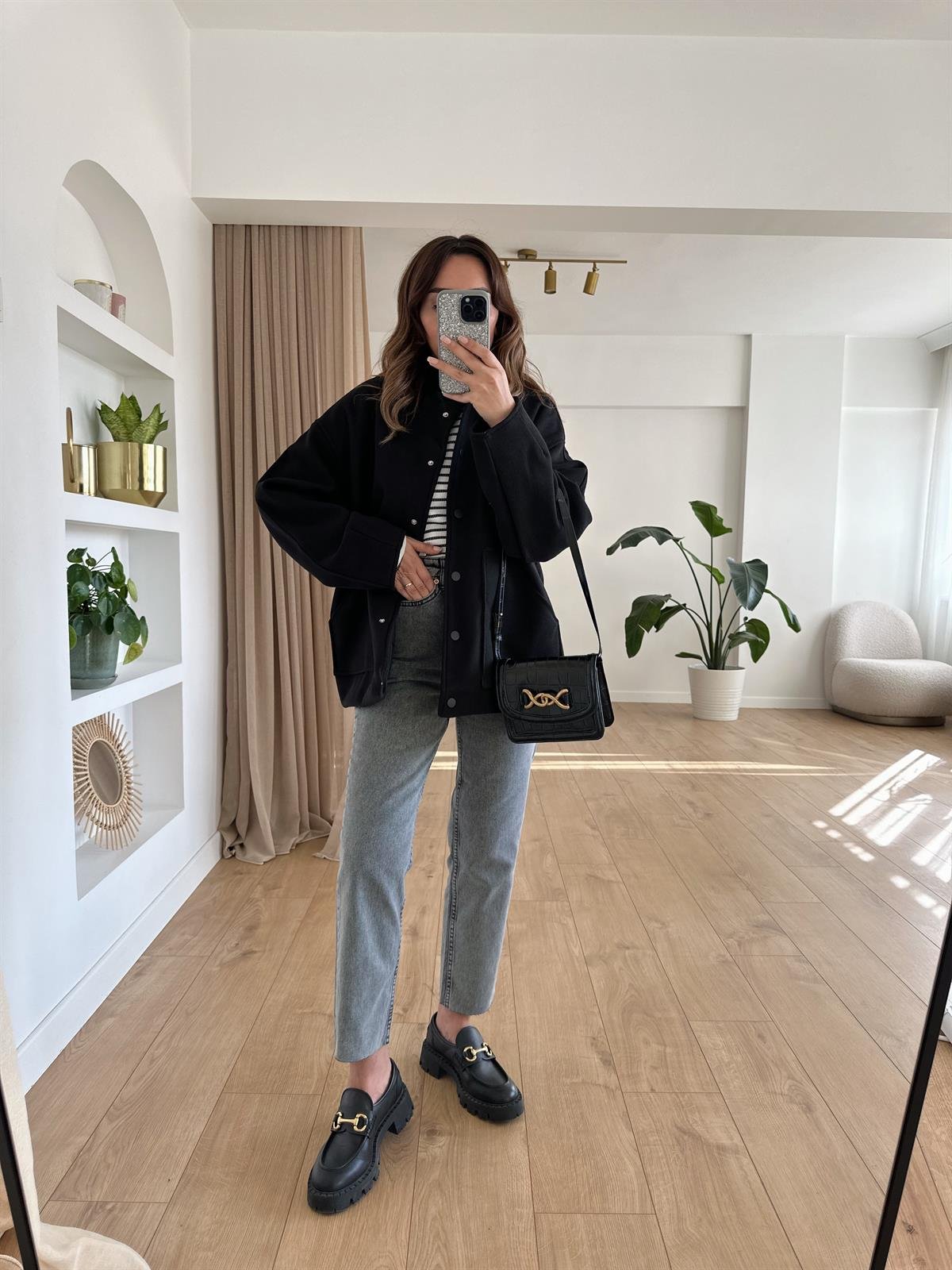 SİYAH ASTARLI OVERSIZE CEKET