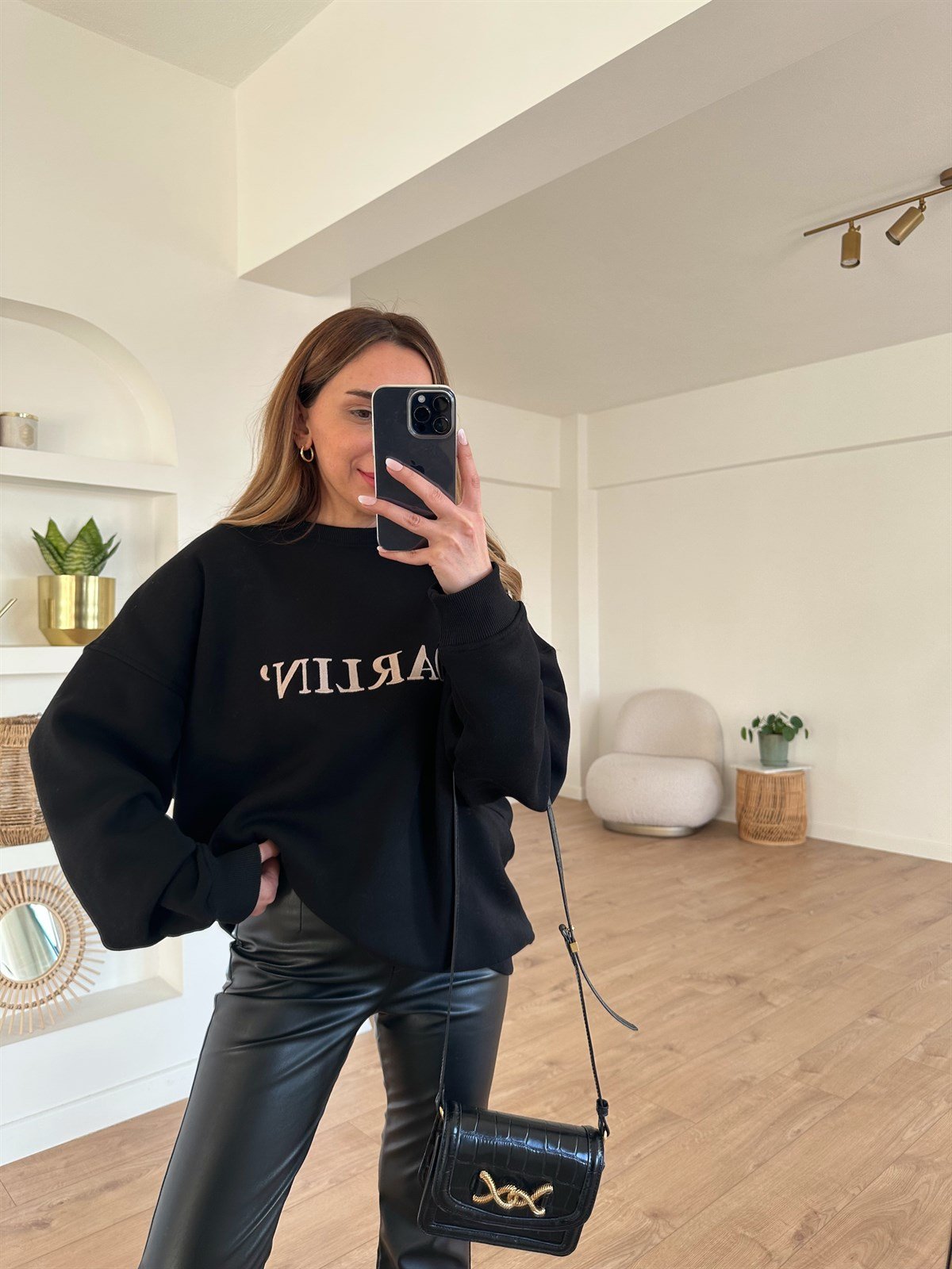 SİYAH DARLIN NAKIŞLI SWEAT