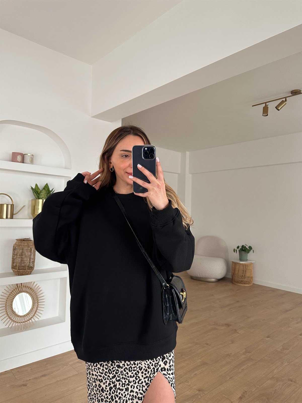 SİYAH KALIN OVERSİZE SWEAT