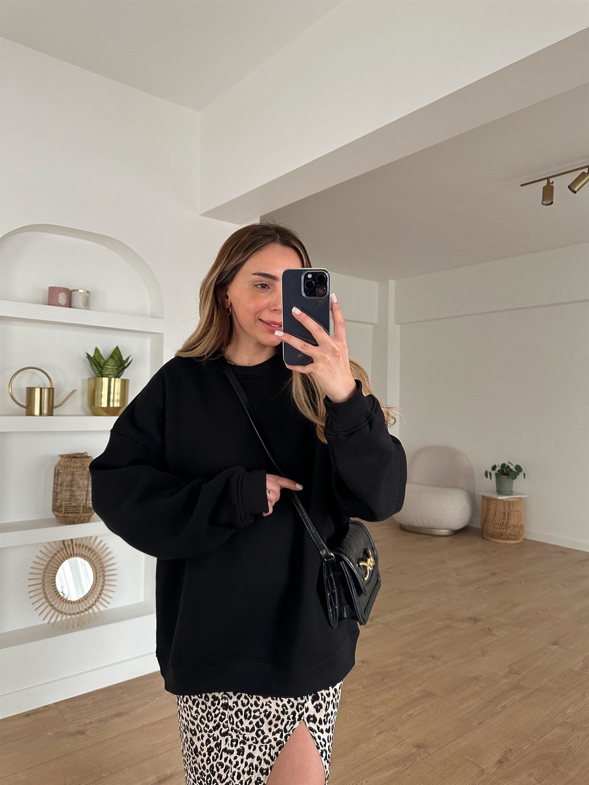 SİYAH KALIN OVERSİZE SWEAT