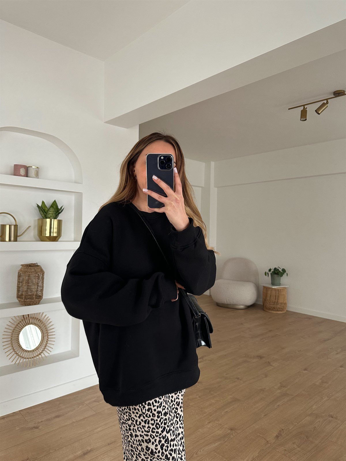 SİYAH KALIN OVERSİZE SWEAT