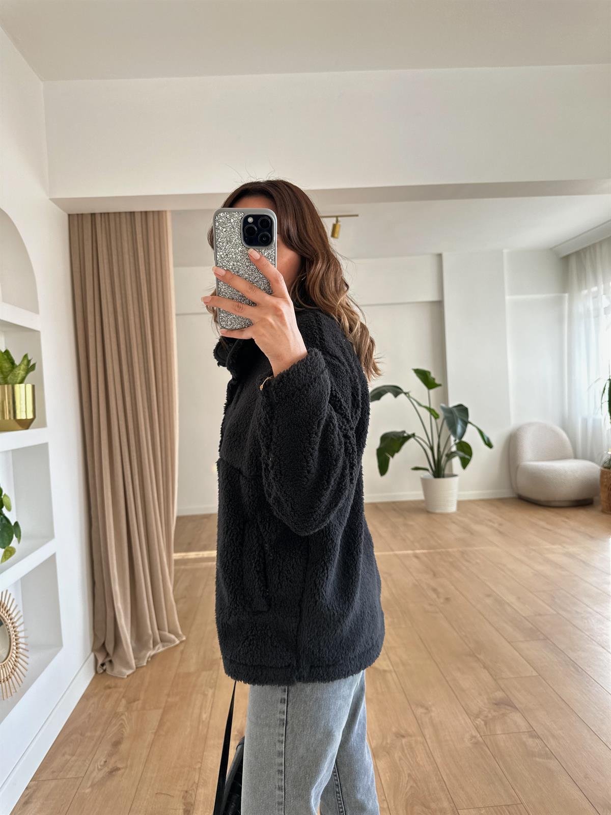 SİYAH KALIN PELUŞ SWEAT