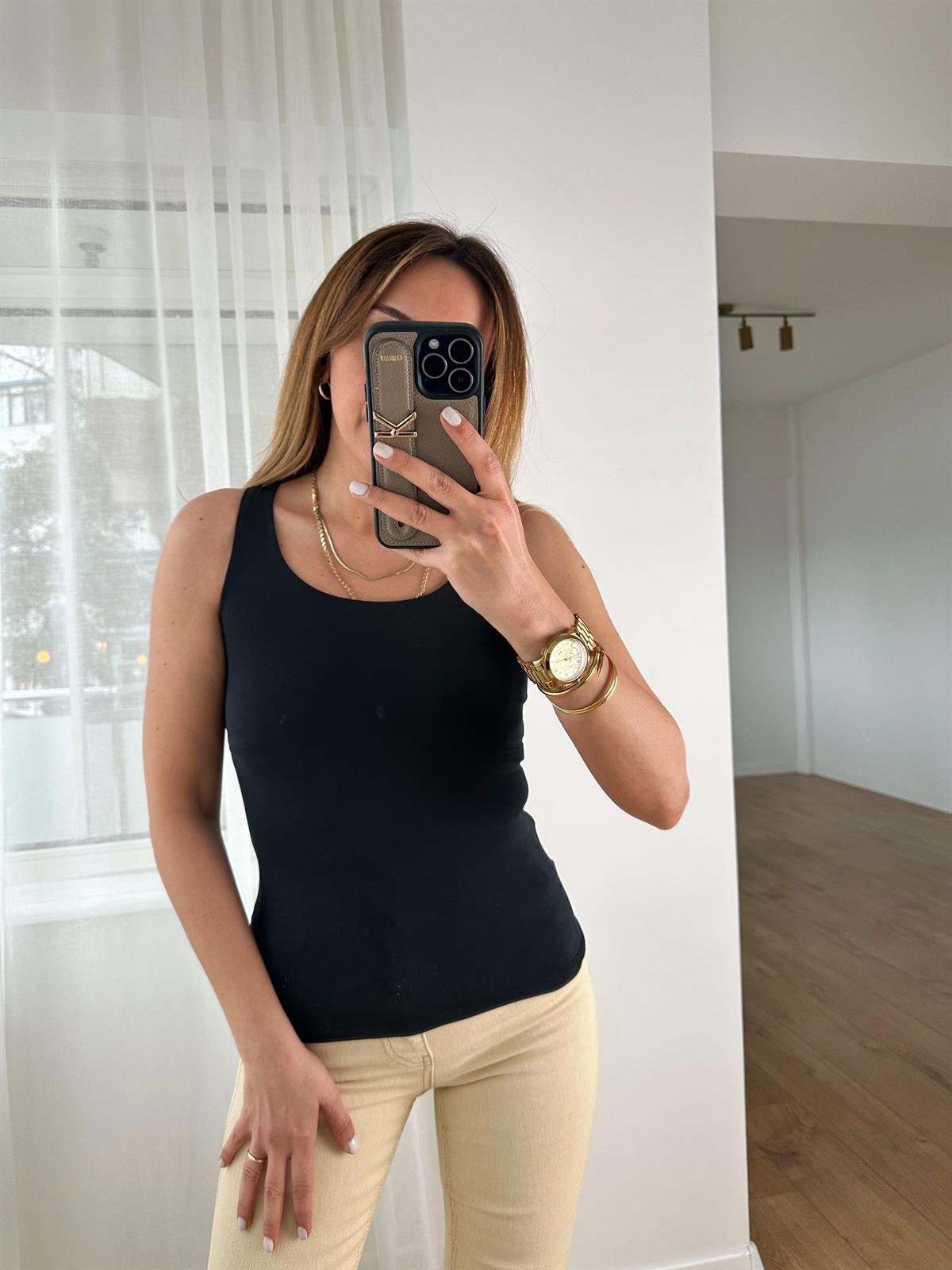 SİYAH MODAL KUMAŞ ATLET