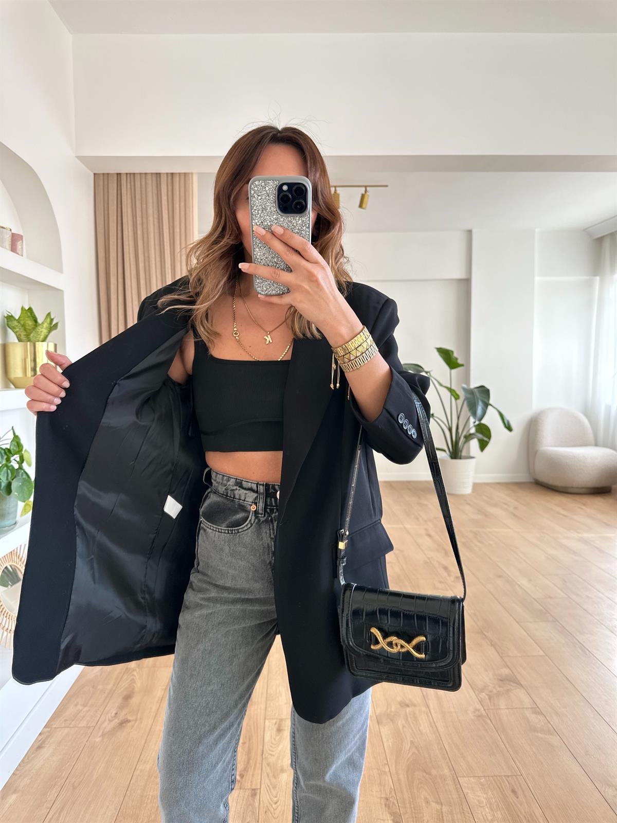 SİYAH PREMIUM ASTARLI OVERSIZE CEKET