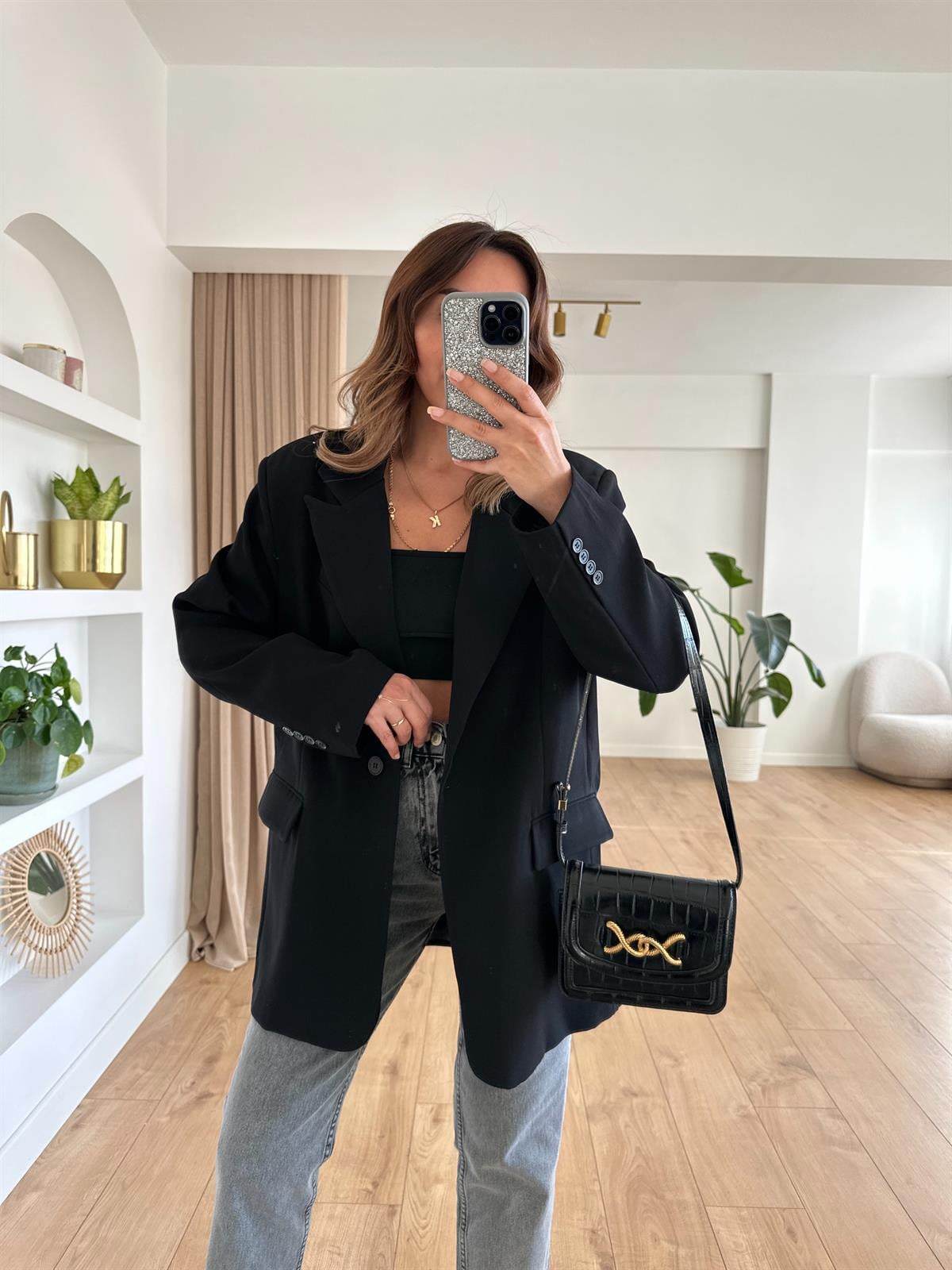 SİYAH PREMIUM ASTARLI OVERSIZE CEKET