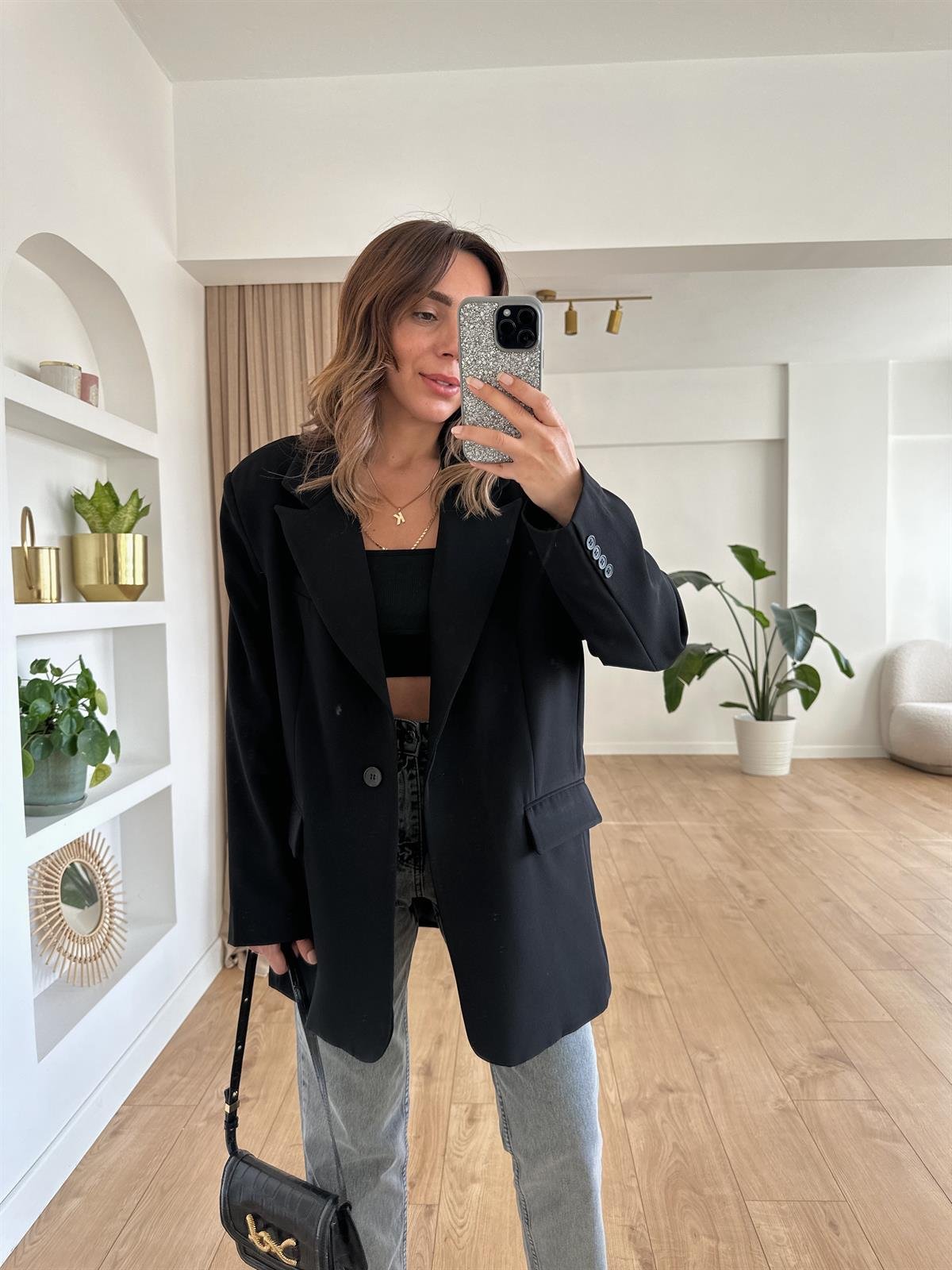 SİYAH PREMIUM ASTARLI OVERSIZE CEKET