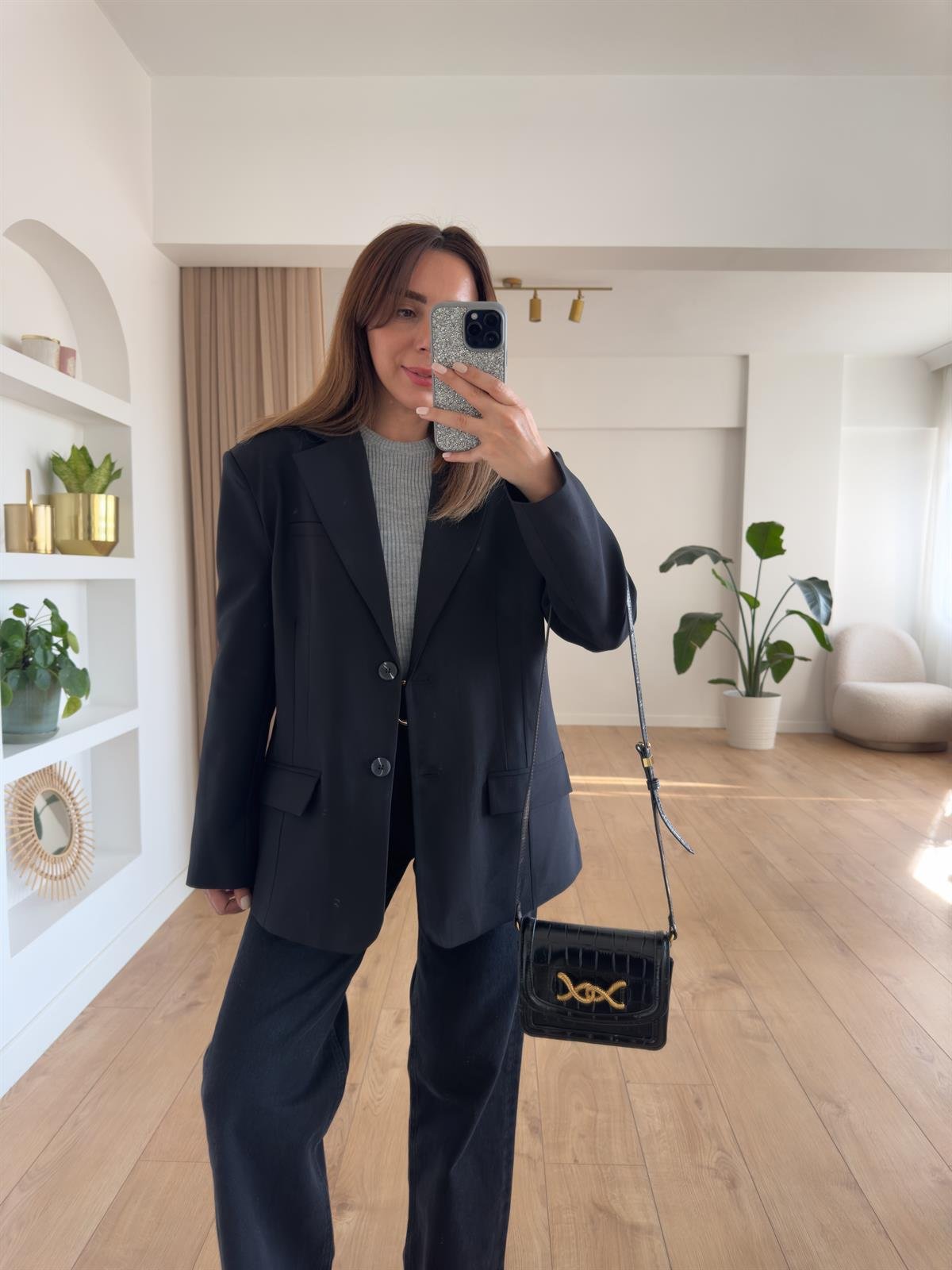 SİYAH VATKALI OVERSIZE CEKET