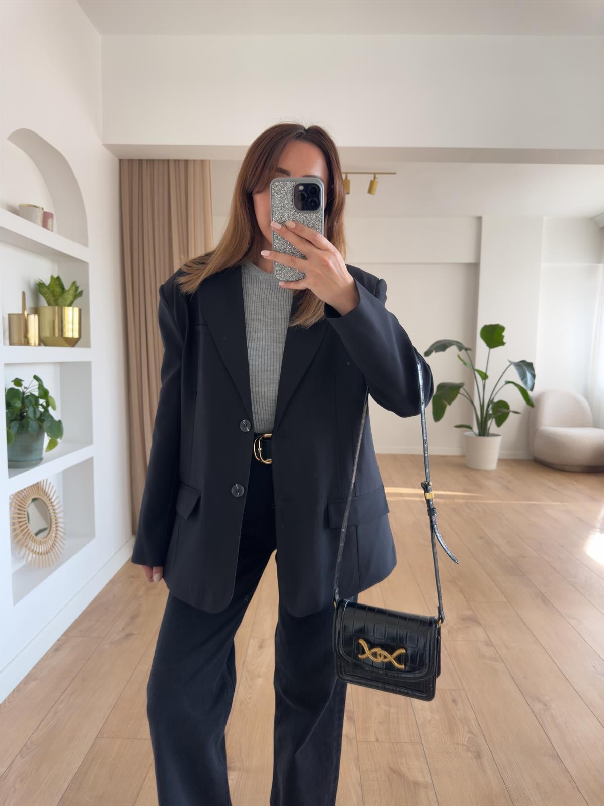 SİYAH VATKALI OVERSIZE CEKET