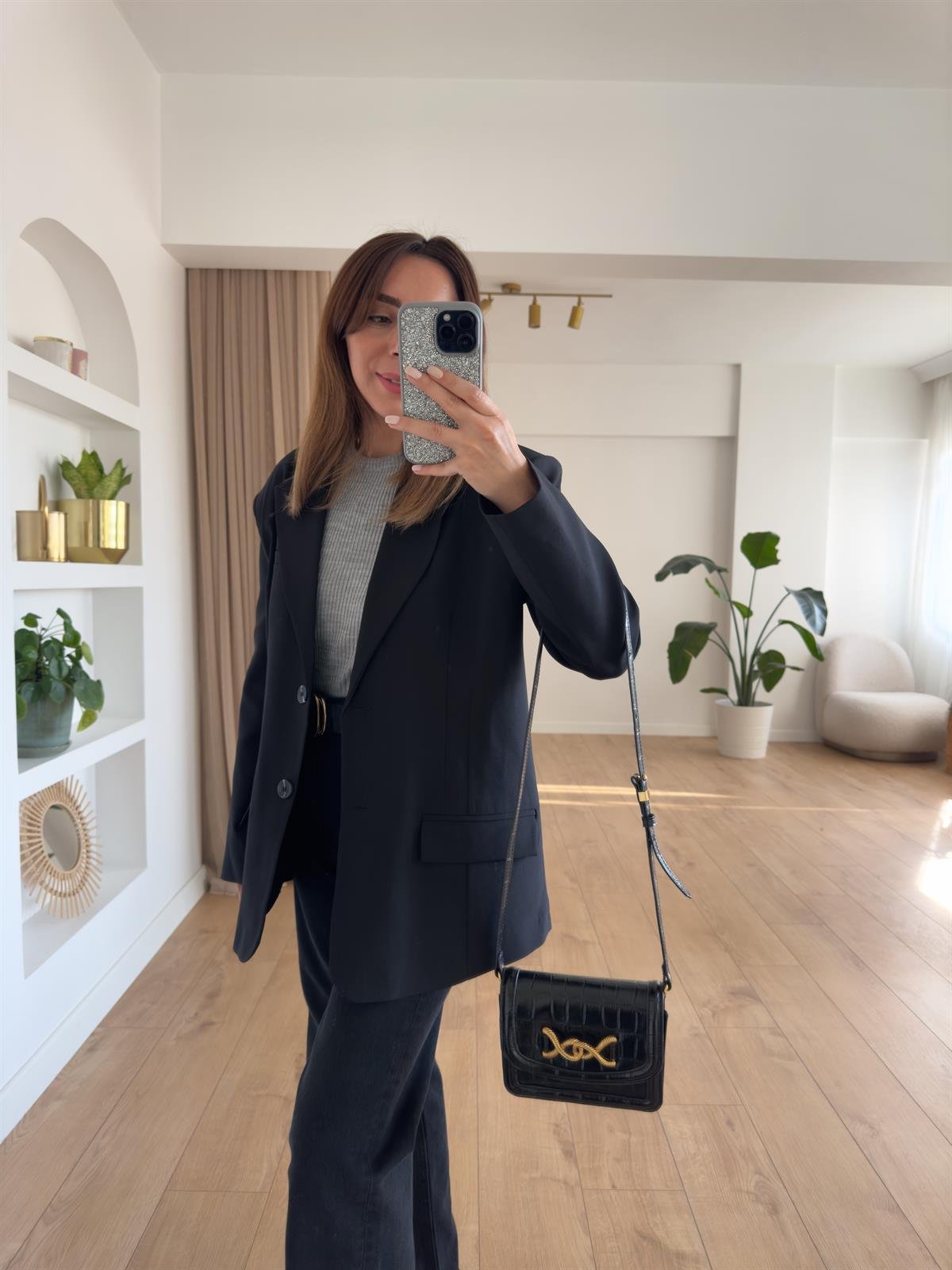 SİYAH VATKALI OVERSIZE CEKET