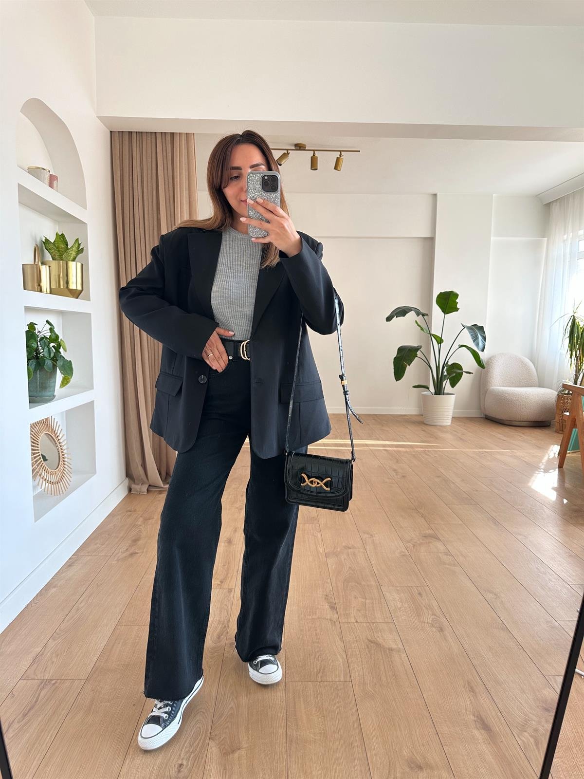 SİYAH VATKALI OVERSIZE CEKET