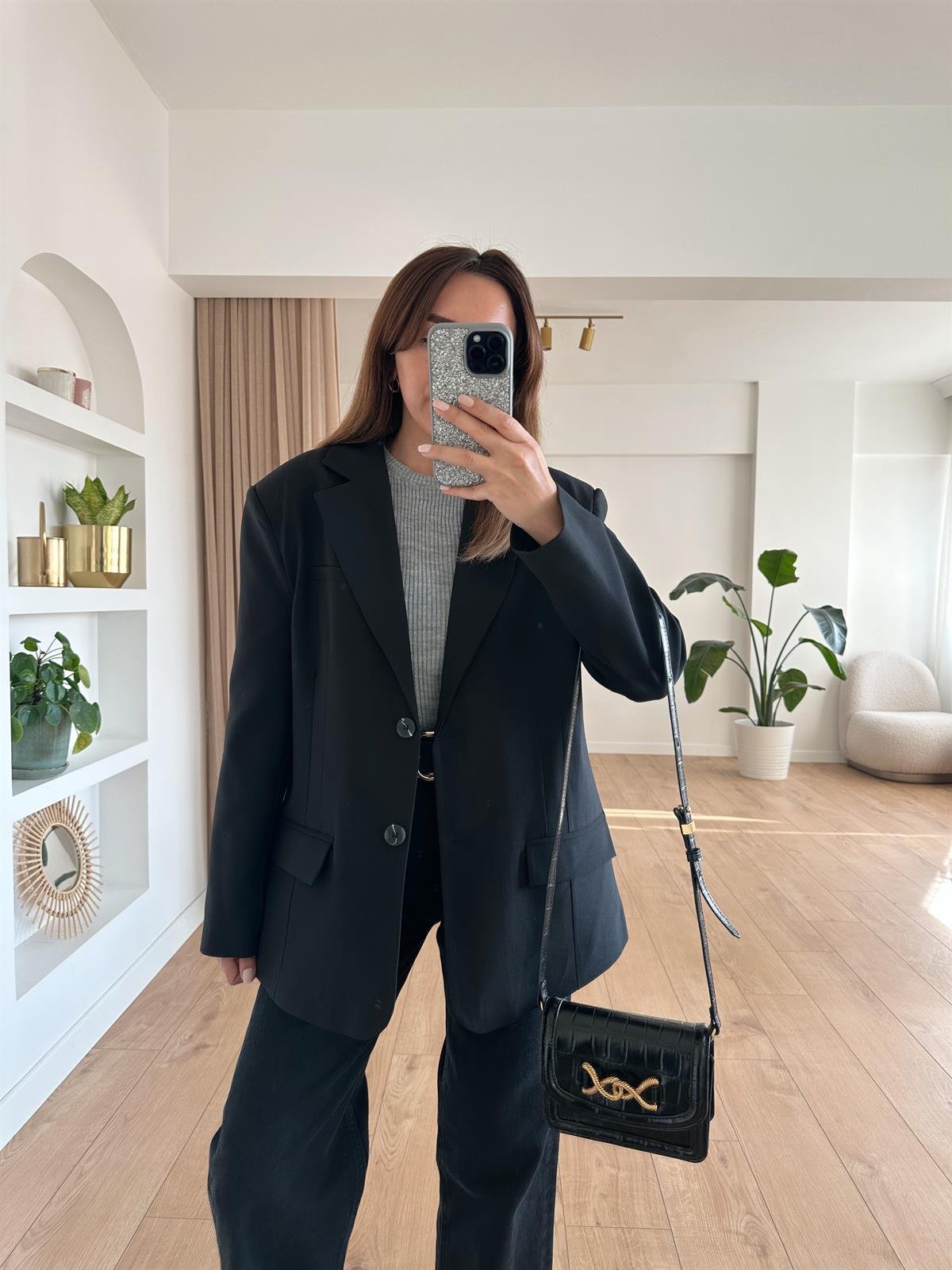 SİYAH VATKALI OVERSIZE CEKET