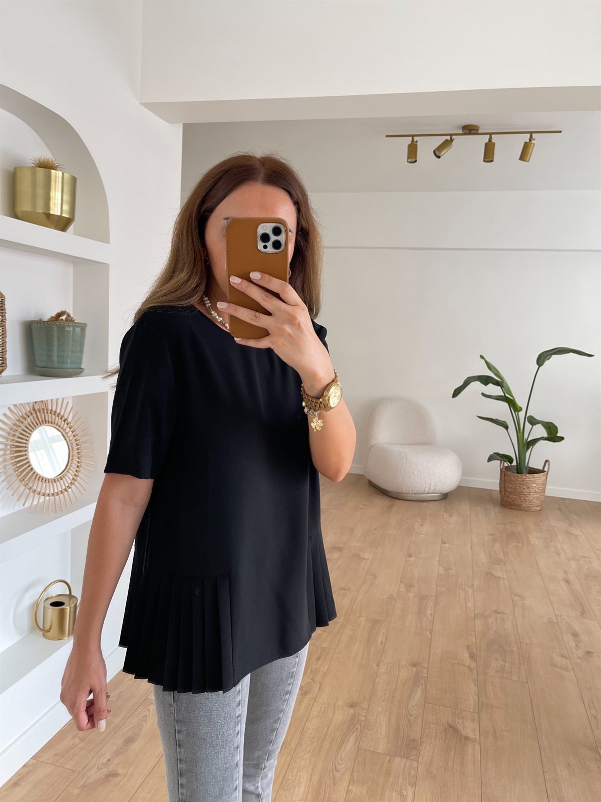 SİYAH ZARA PİLELİ BLUZ