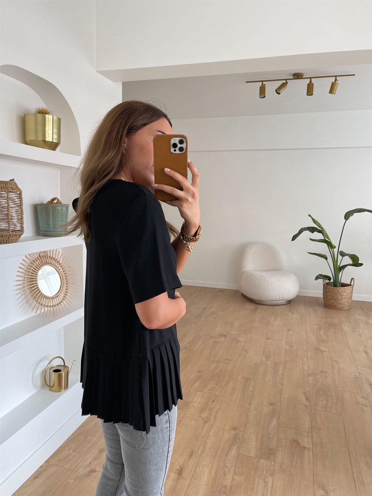 SİYAH ZARA PİLELİ BLUZ