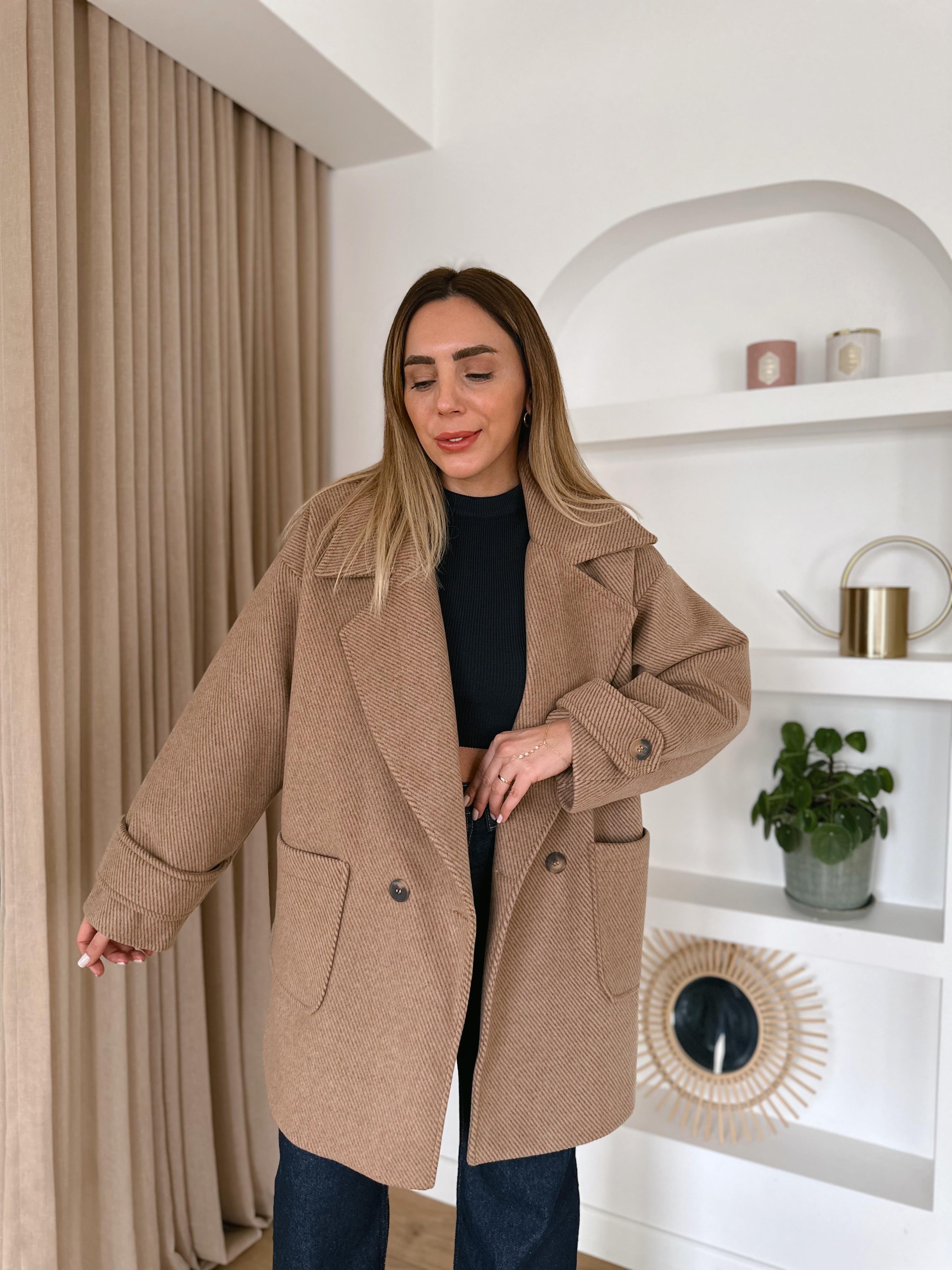 TABA  ASTARLI DÜŞÜK OMUZ OVERSIZE KABAN 