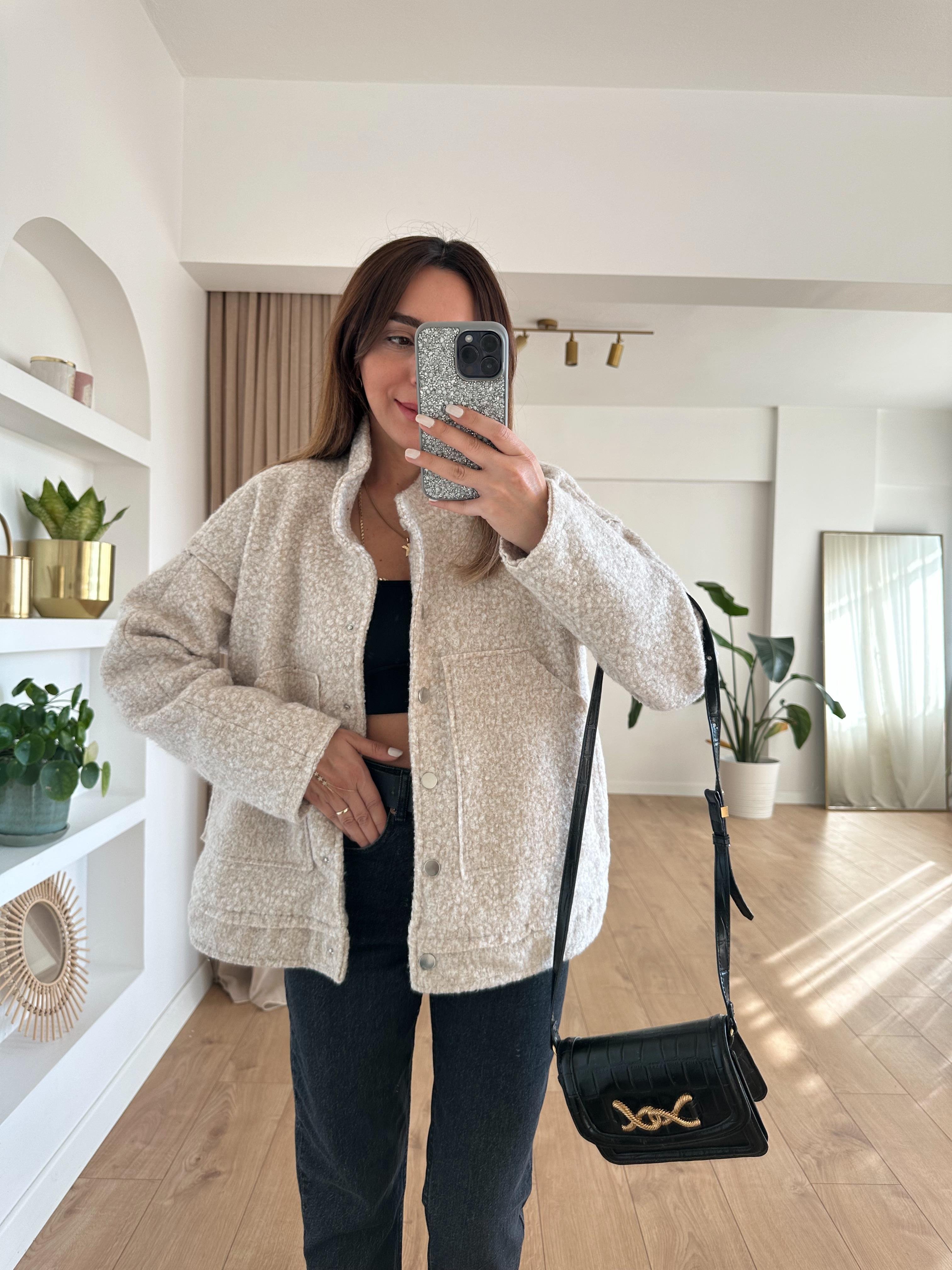 TAŞ ASTARLI BUKLET BOMBER CEKET