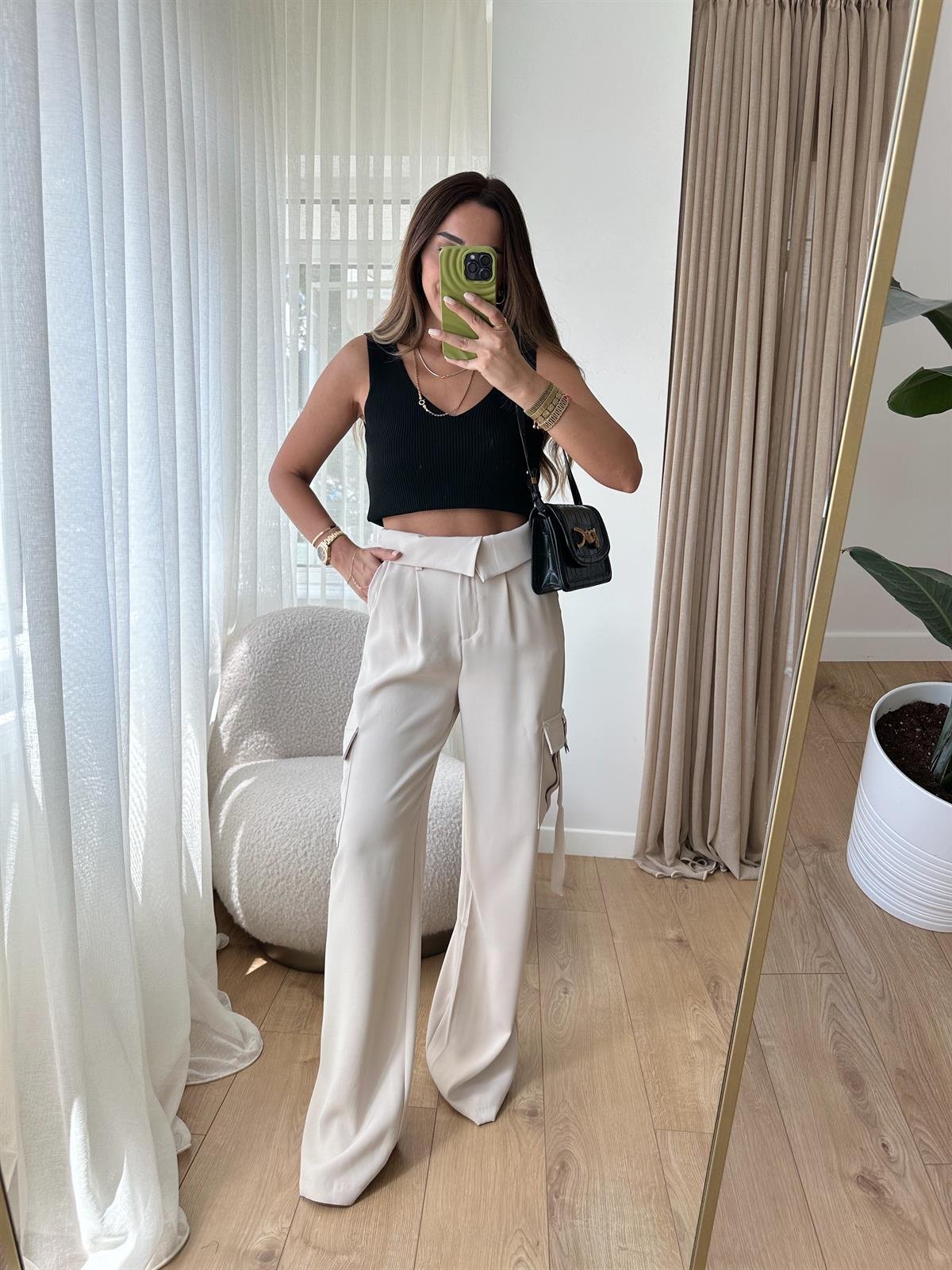 TAŞ PREMIUM KREP KUMAŞ KARGO PANTOLON