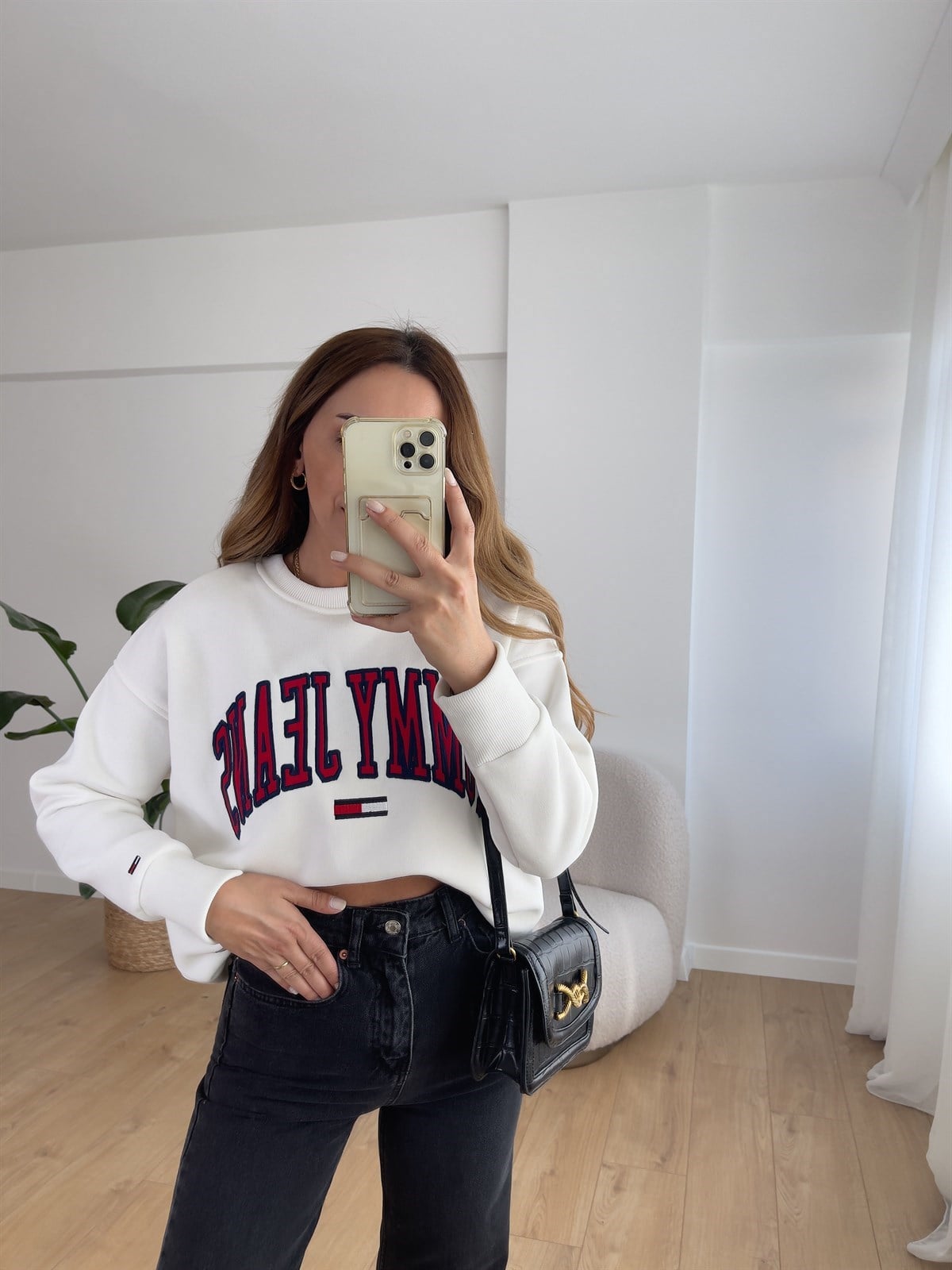 TOMMY BEYAZ ŞARDONLU SWEAT