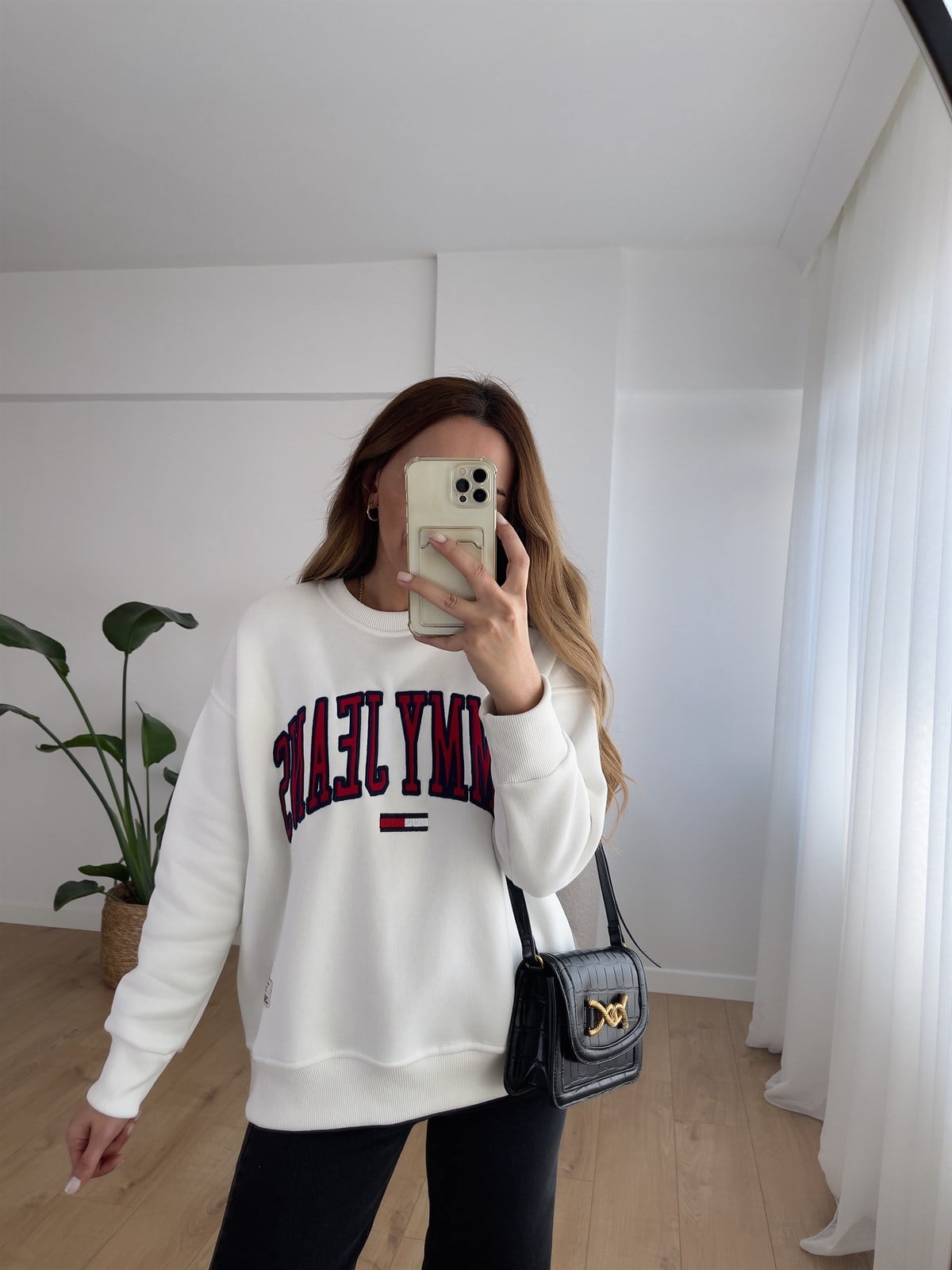 TOMMY BEYAZ ŞARDONLU SWEAT