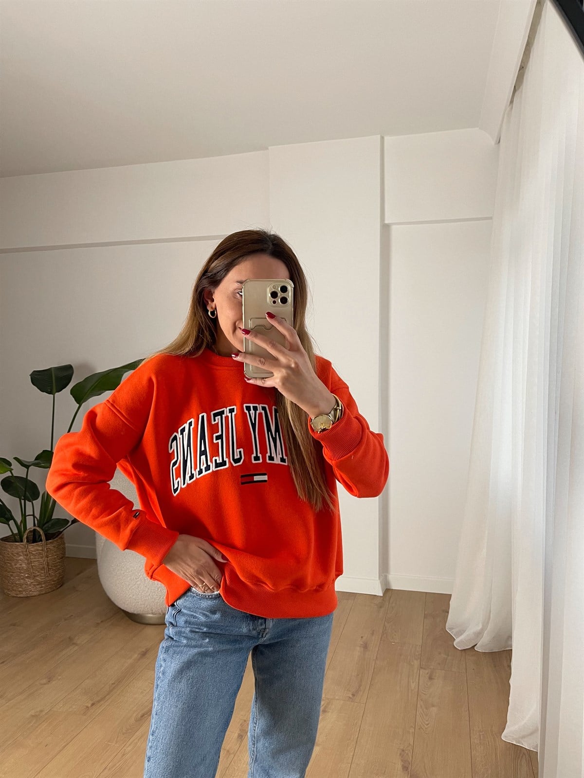 TOMMY NAR ÇİÇEĞİ ŞARDONLU SWEAT 