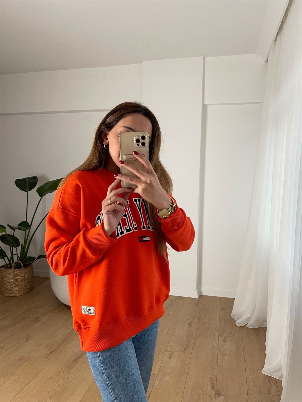 TOMMY NAR ÇİÇEĞİ ŞARDONLU SWEAT 