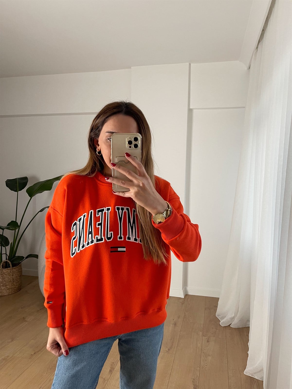 TOMMY NAR ÇİÇEĞİ ŞARDONLU SWEAT 