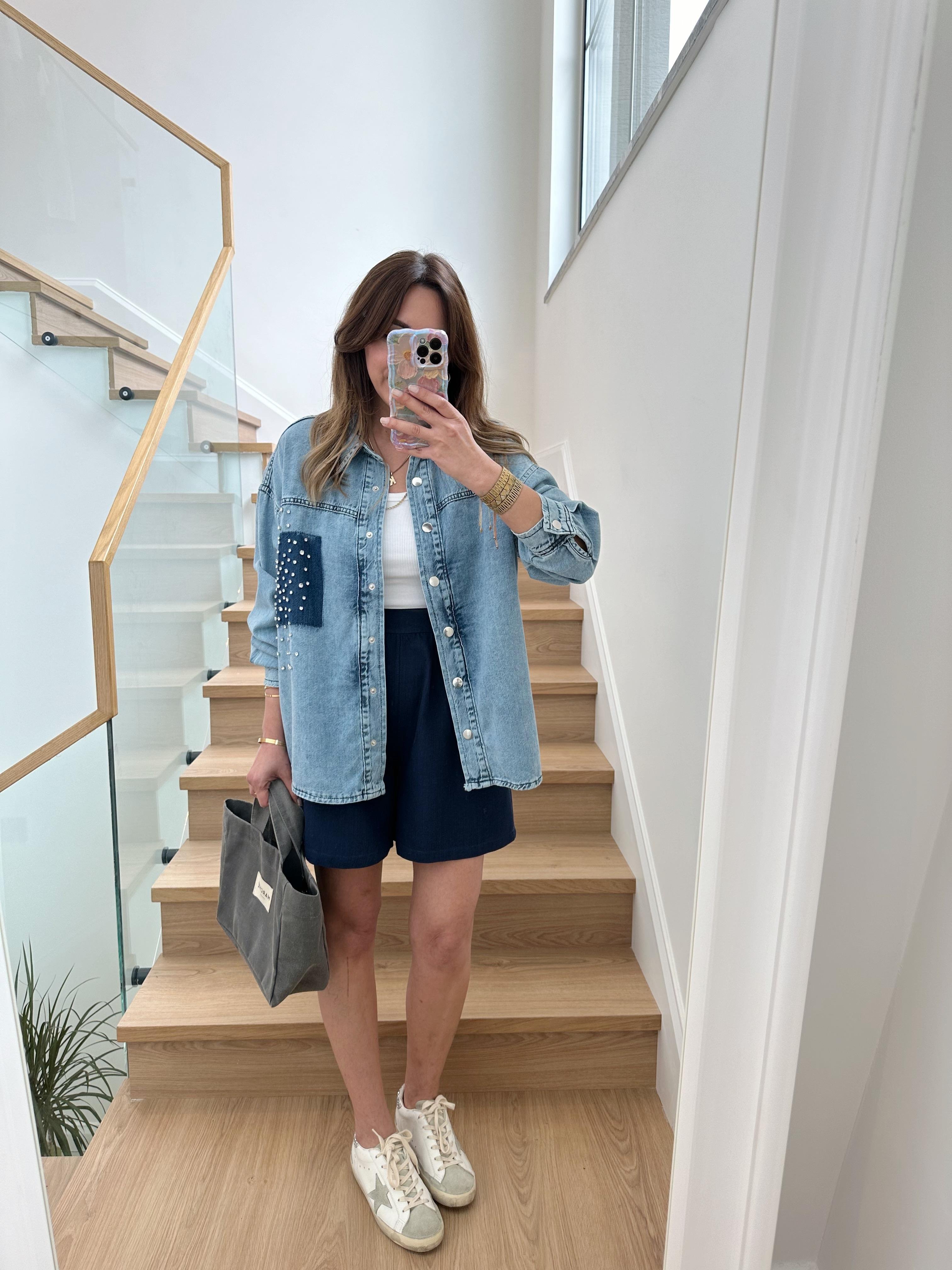 TWST MODEL TAŞLI JEAN GÖMLEK