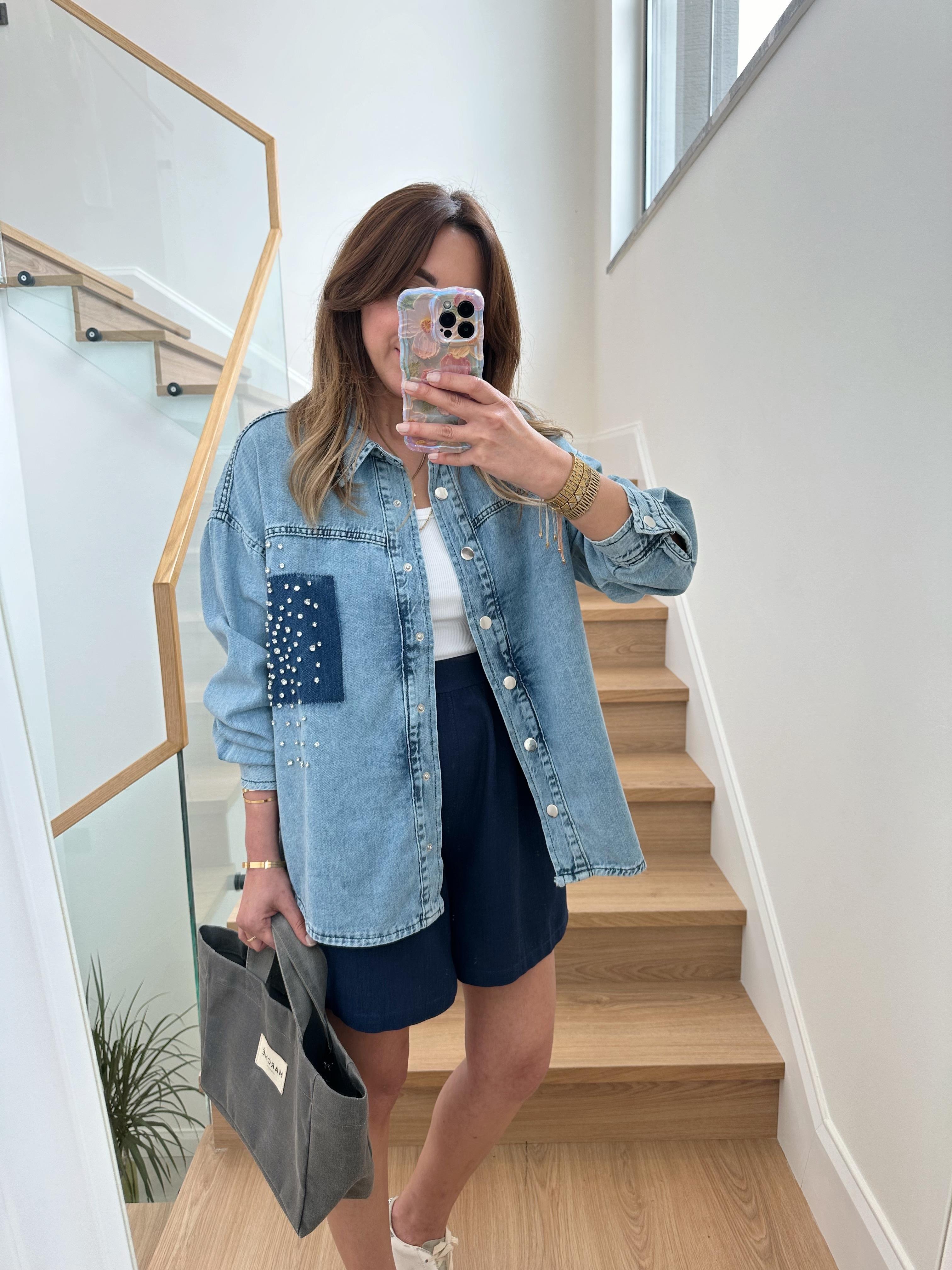 TWST MODEL TAŞLI JEAN GÖMLEK