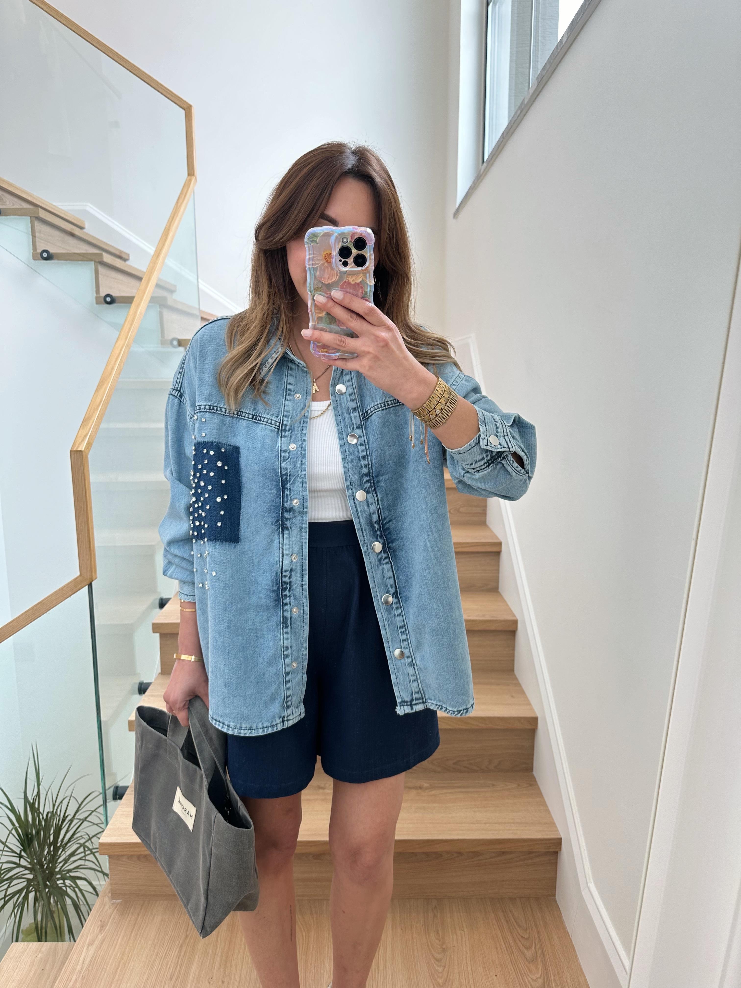 TWST MODEL TAŞLI JEAN GÖMLEK