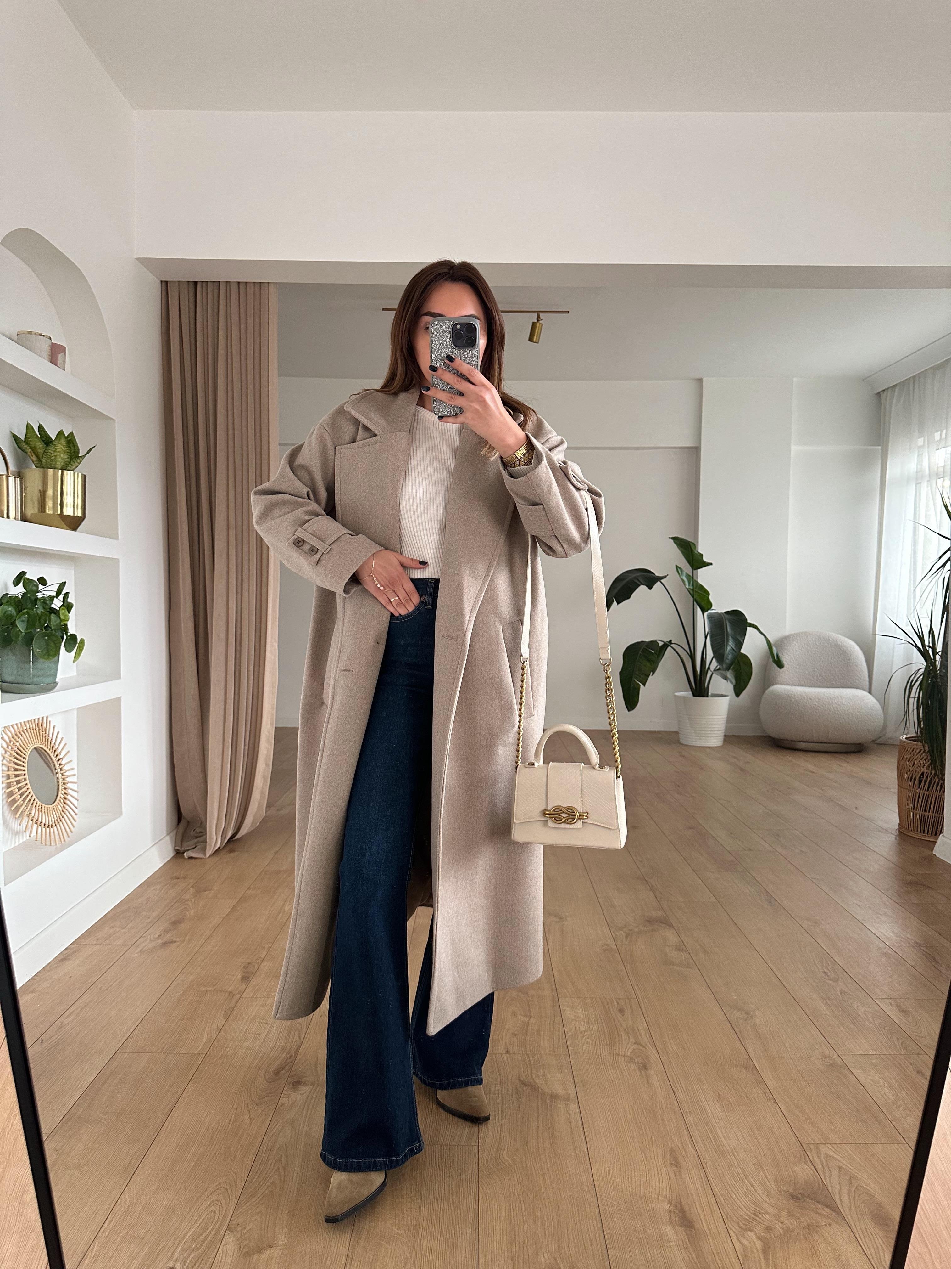 VİZON ASTARLI OVERSIZE KAŞE KABAN