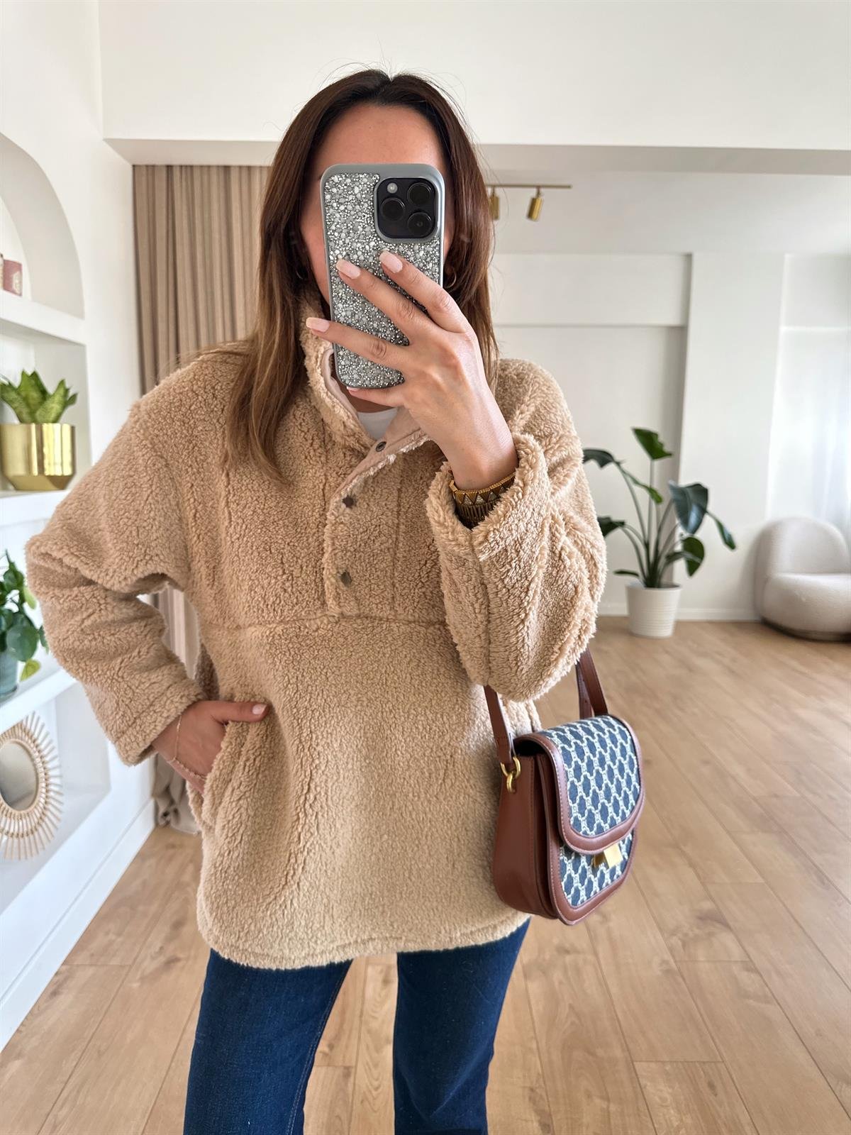 VİZON RENGİ KALIN PELUŞ SWEAT