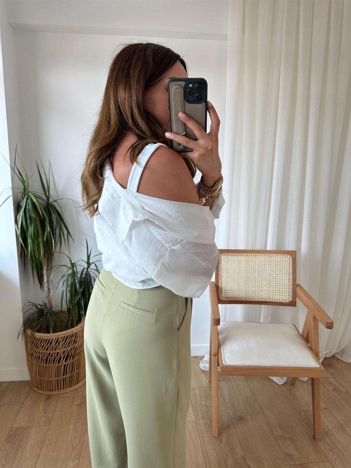 YEŞİL PREMIUM  KREP KUMAŞ PALAZZO PANTOLON