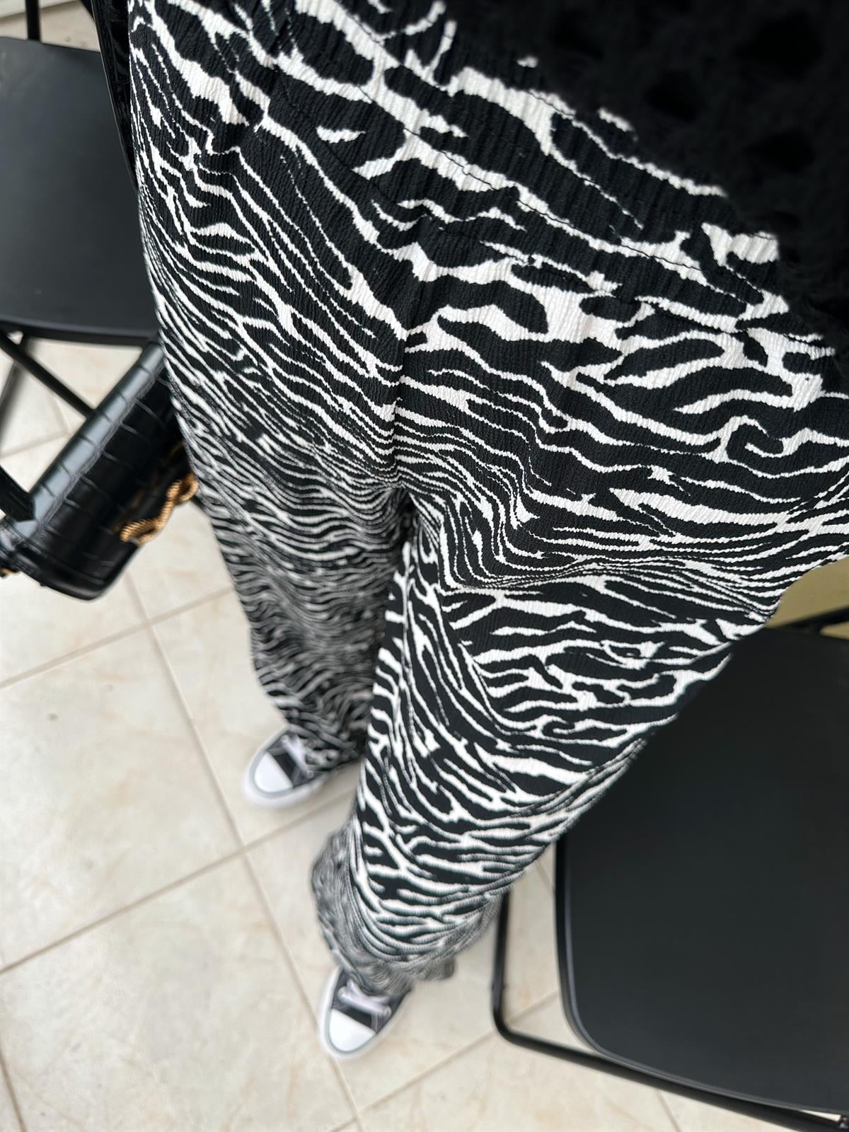 ZEBRA DESEN BELİ LASTİKLİ PANTOLON