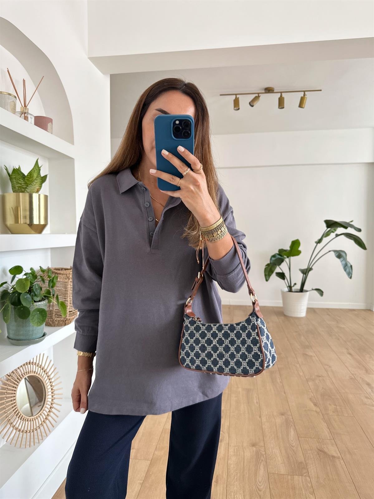ZR GRİ POLO YAKA SWEAT